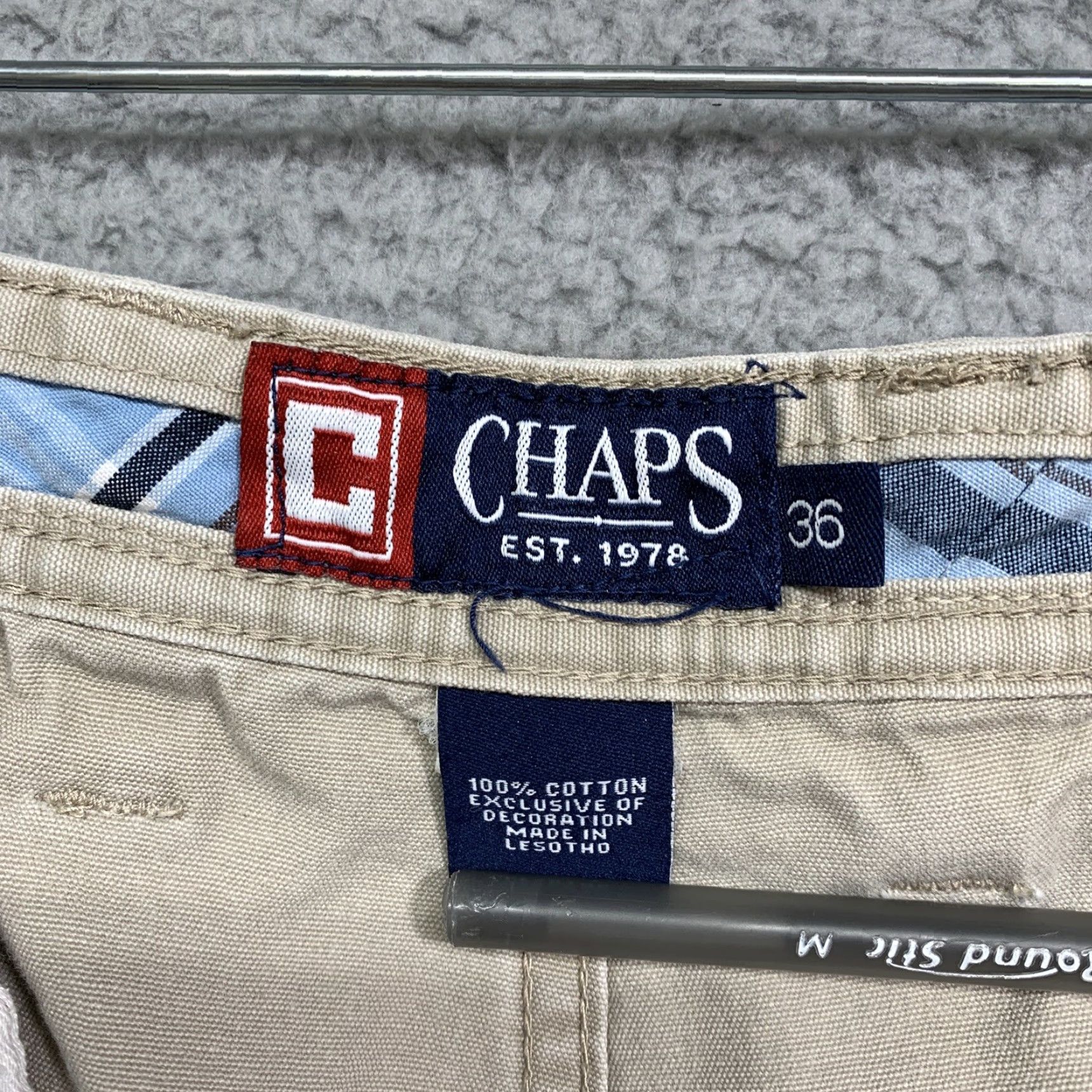 Chaps Chaps Cargo Shorts Men's 36W Khaki Baggy Straight Outdoors Canvas 6 Pockets Logo Size US 36 / EU 52 - 7 Thumbnail