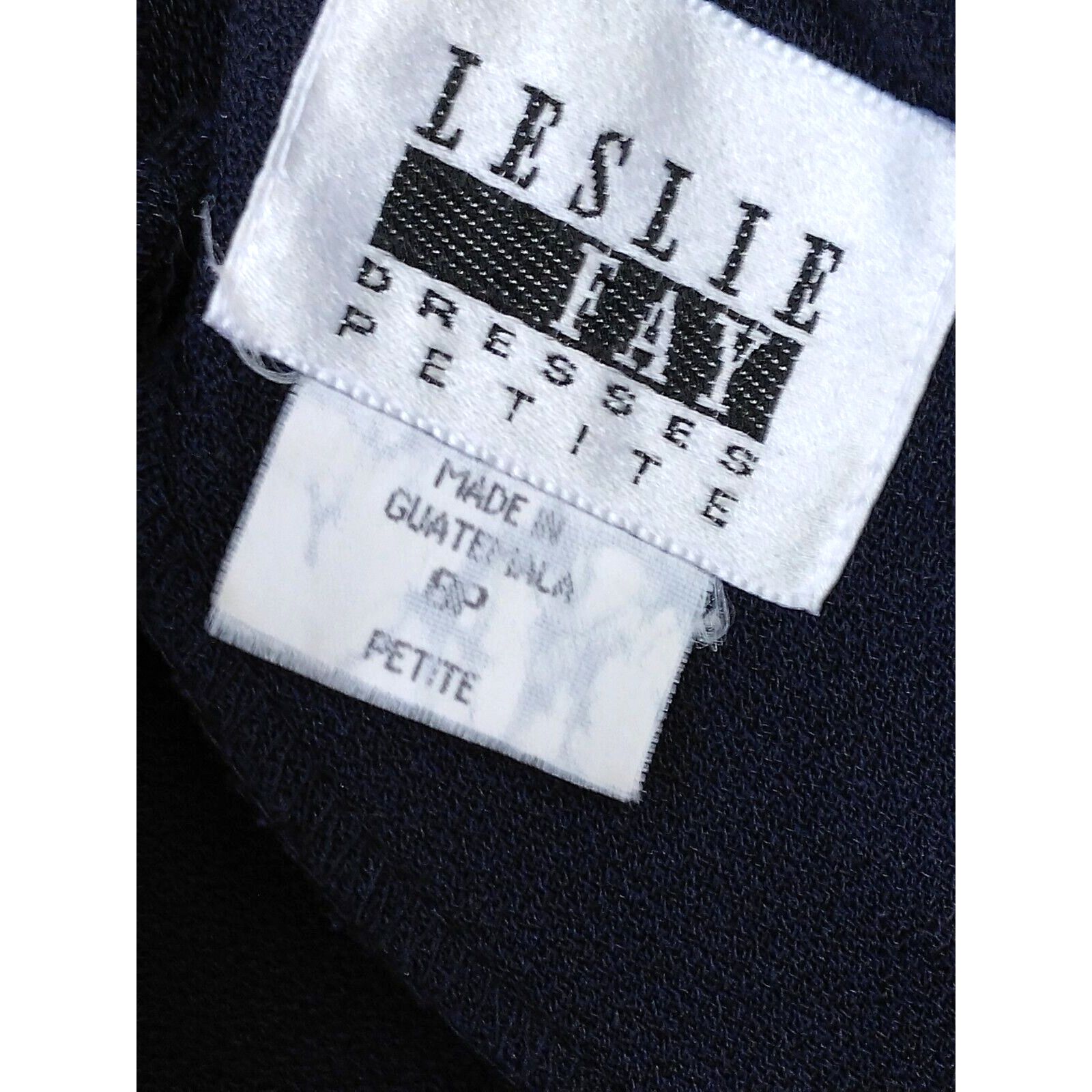 Fay Vintage Leslie Fay Dresses Petite 8P Solid Navy Blue Belted Size M / US 6-8 / IT 42-44 - 4 Thumbnail