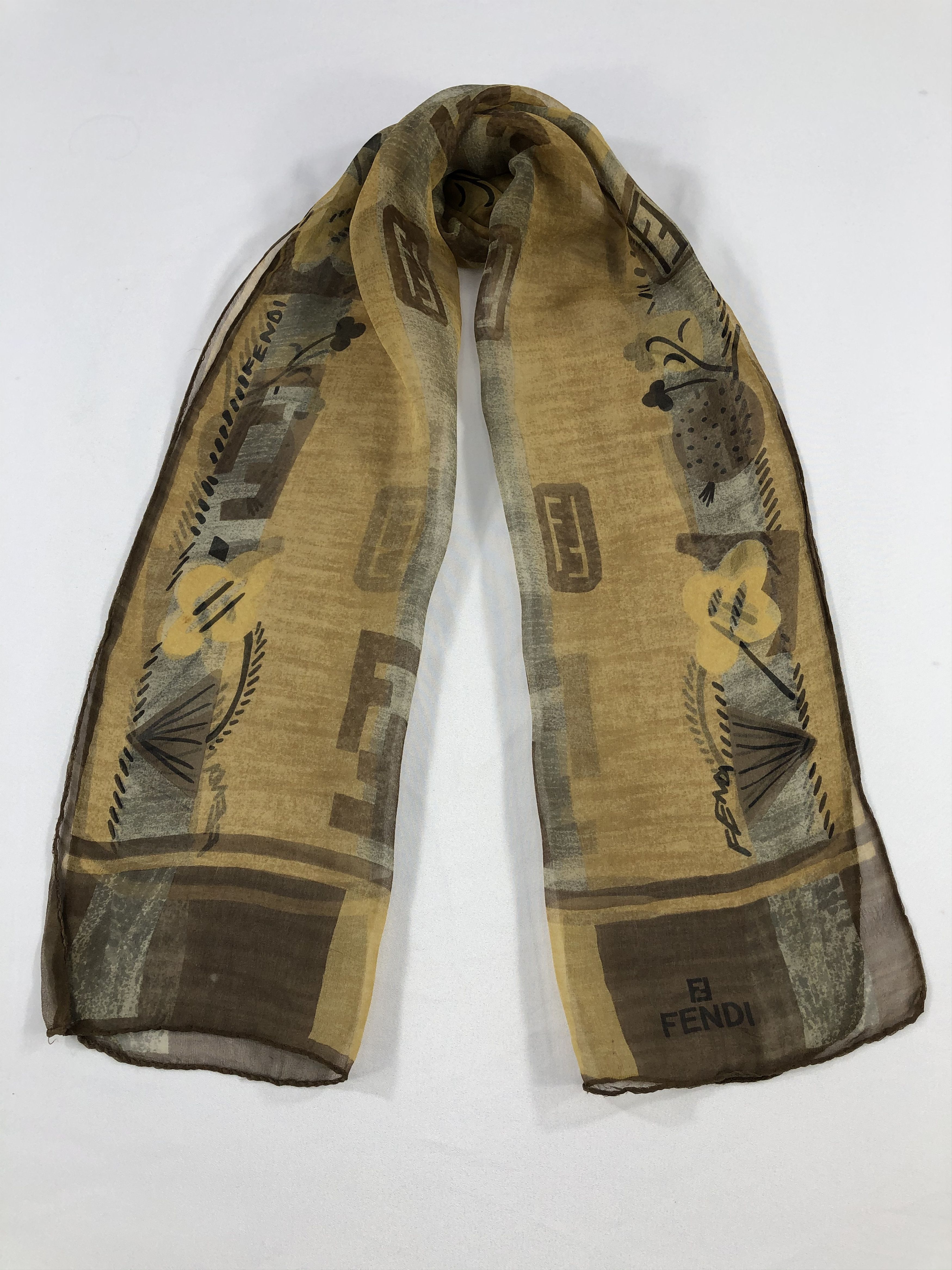 Vintage Vintage Fendi Silk Scarf Size ONE SIZE - 1 Thumbnail