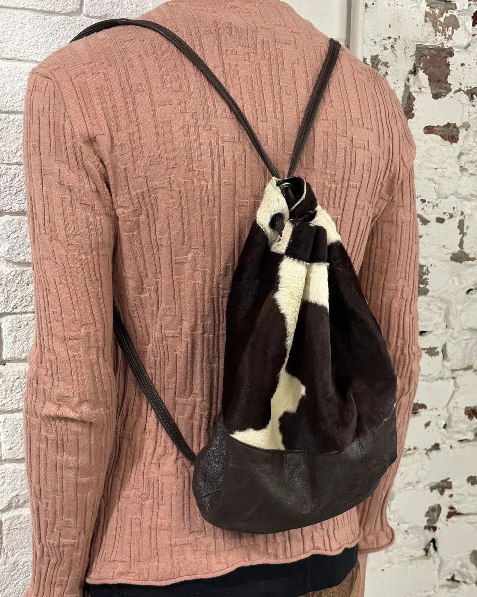 Dolce & Gabbana SS2000 Dolce & Gabbana Cow Effect Pony Hair Leather Backpack Size ONE SIZE - 3 Thumbnail