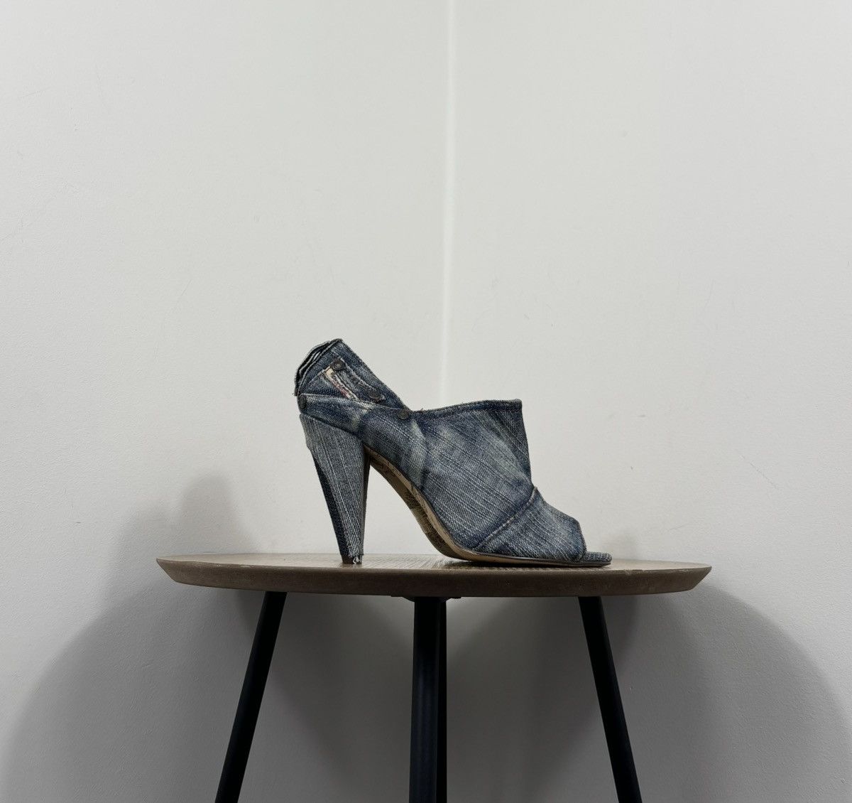 Diesel Vintage Diesel Y2K Denim Division Peep Toe Mules Heel Shoes Size US 7 / IT 37 - 2 Thumbnail