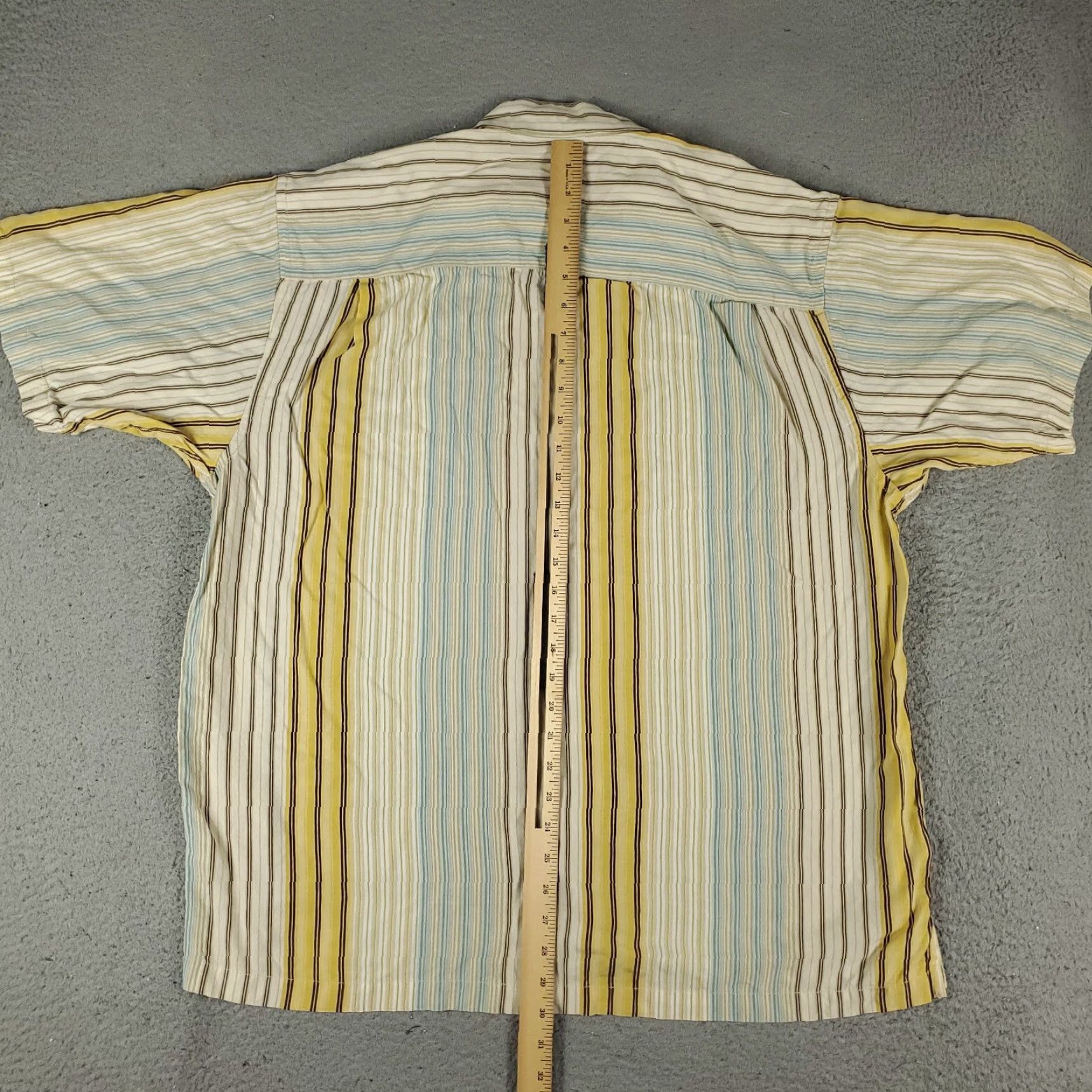 Tommy Bahama Tommy Bahama Shirt Mens XL Beige Striped Lyocell Hawaiian Button Up Short Sleeve Size US XL / EU 56 / 4 - 4 Thumbnail
