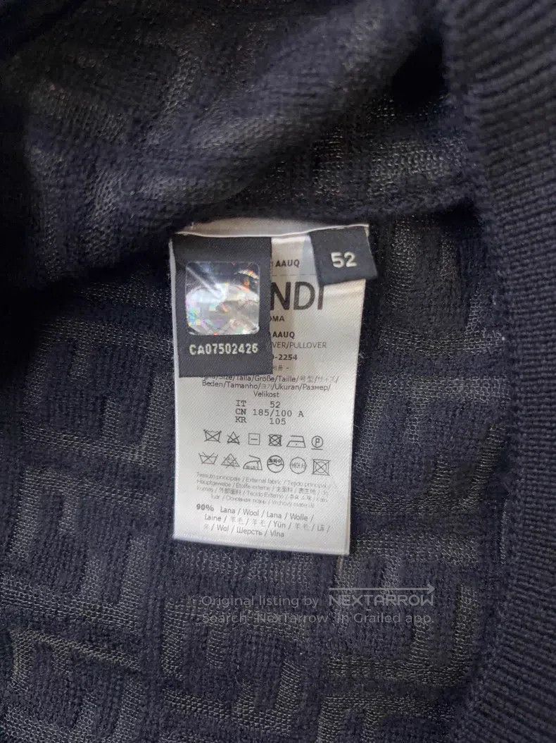 Fendi Fendi FF Pattern Round Neck Knit Woolen Sweater - Black Size US L / EU 52-54 / 3 - 6 Thumbnail