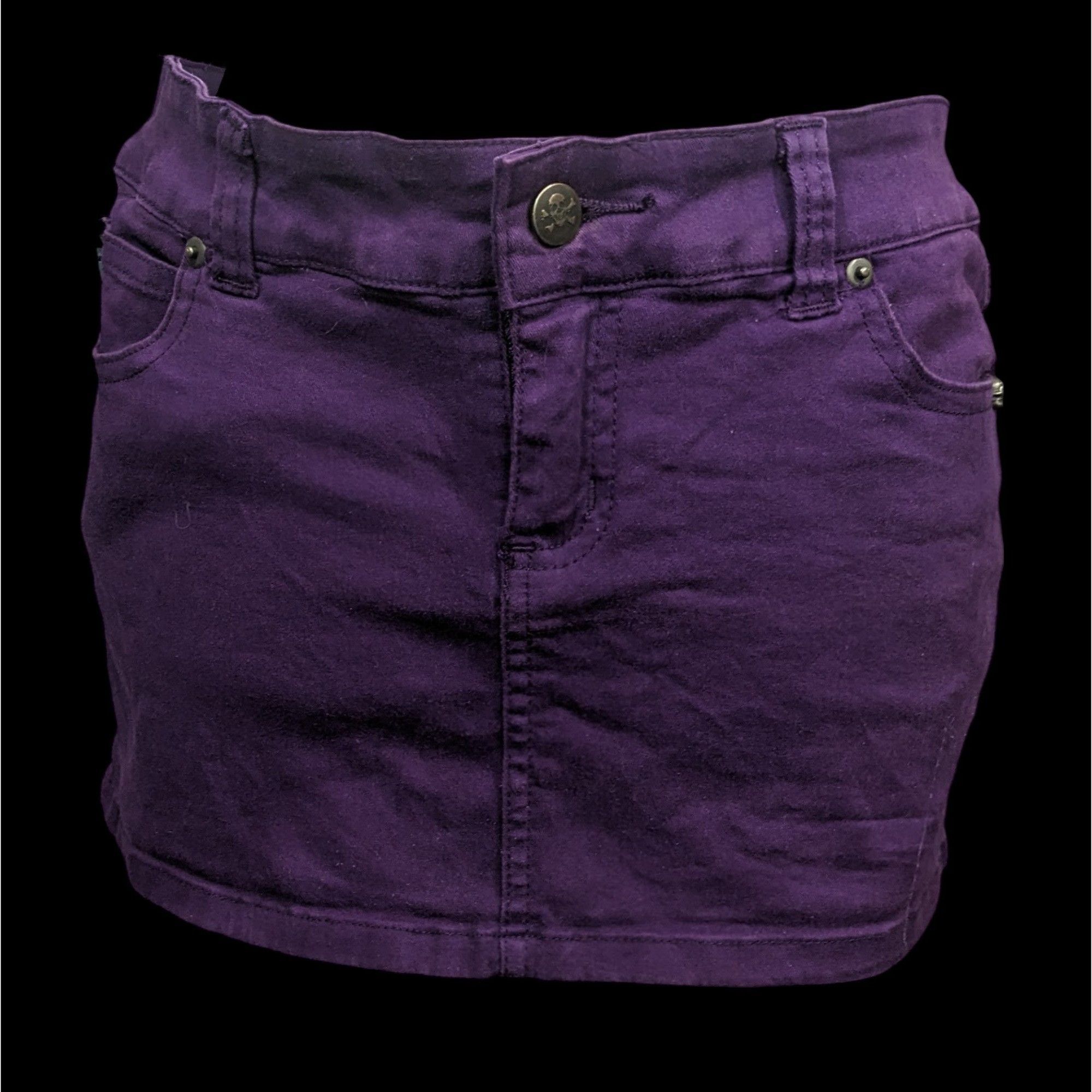 Tripp NYC Gothic Punk Tripp NYC Purple Denim Mini Skirt Size 31" - 1 Thumbnail