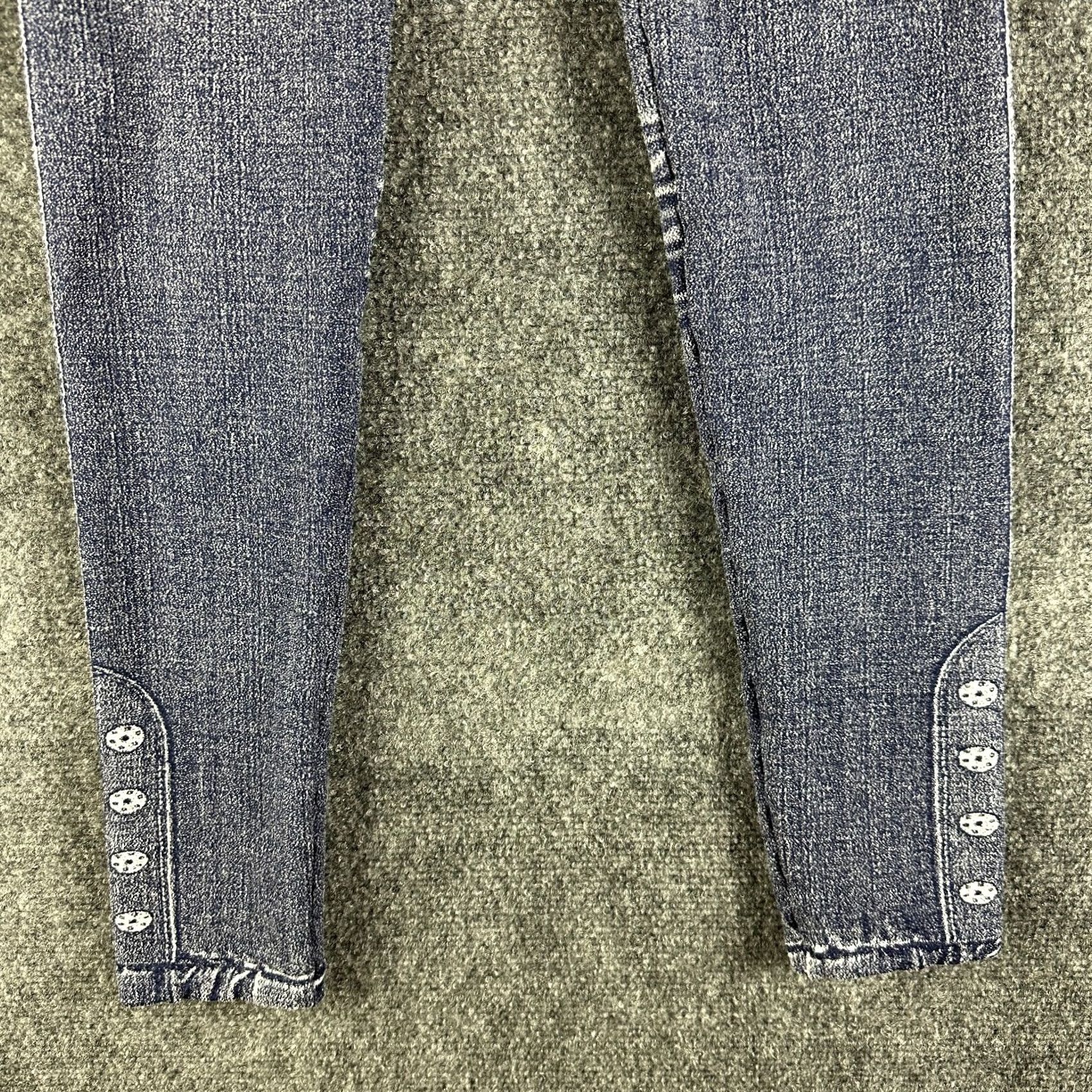 Vintage P2 Pink Pump Leggings Womens Small Pullon Pant Blue Faux Jean Look Knit Ankle Inseam 24.5 in 25 in Casual Size 27" / US 4 / IT 40 - 2 Thumbnail