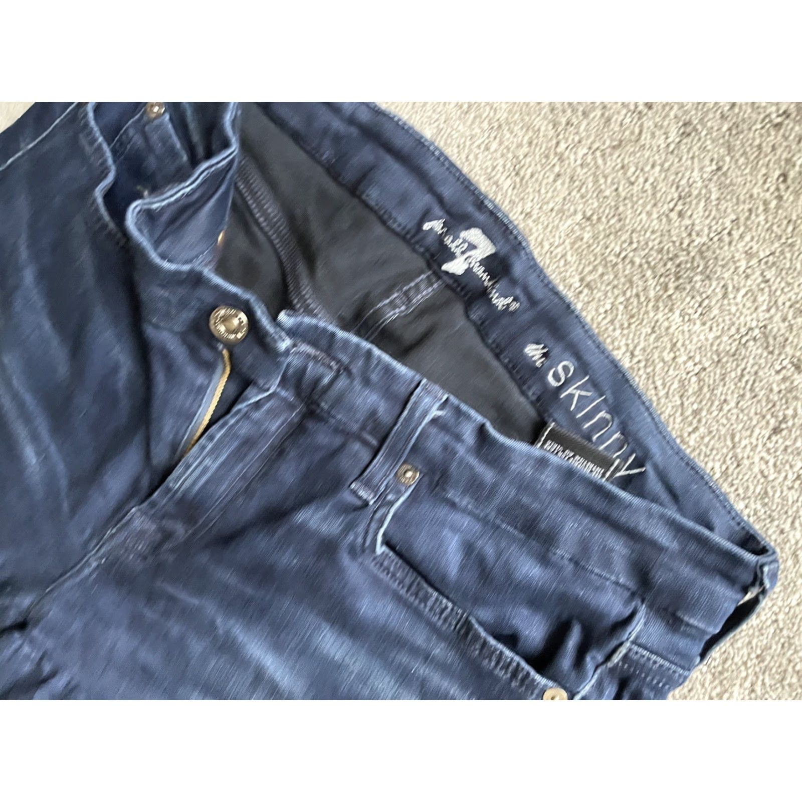7 For All Mankind VINTAGE 7 For All Mankind Women's Skinny Jeans Ankle Fit Medium Wash Blue Denim Size 31 Size 24" / US 00 / IT 34 - 6 Thumbnail