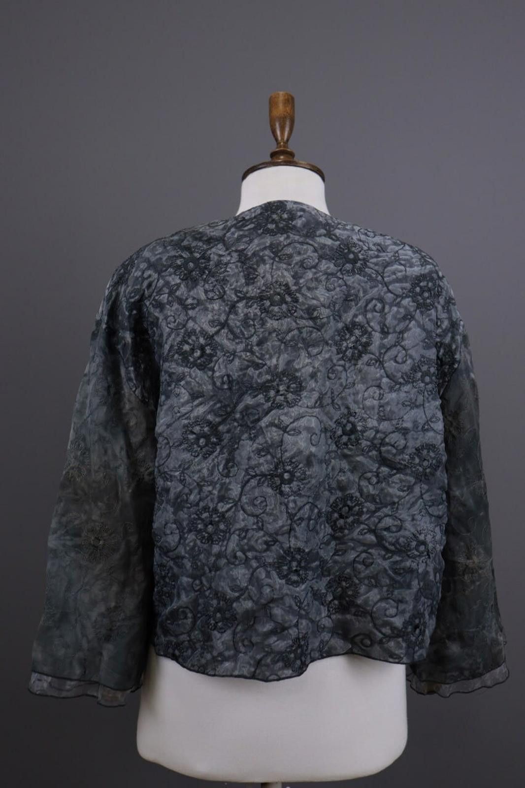 Designer Absolut By Zebra Gray Floral Button Down Jacket Size 2 / M Size XS / US 0-2 / IT 36-38 - 9 Thumbnail