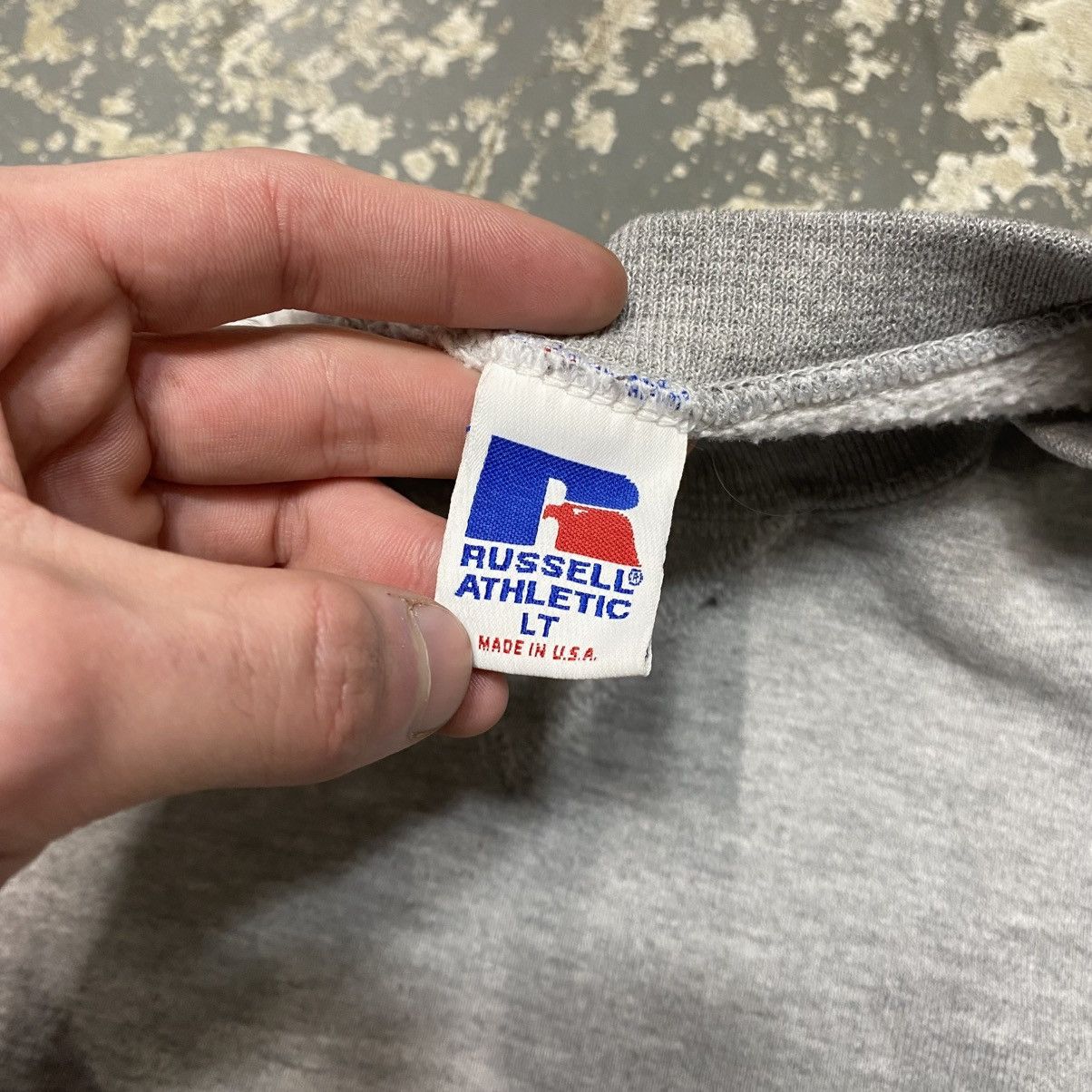 Russell Athletic × Vintage Vintage Russell Athletic Grey Blank Boxy Crewneck Hoodie Size US L / EU 52-54 / 3 - 4 Thumbnail