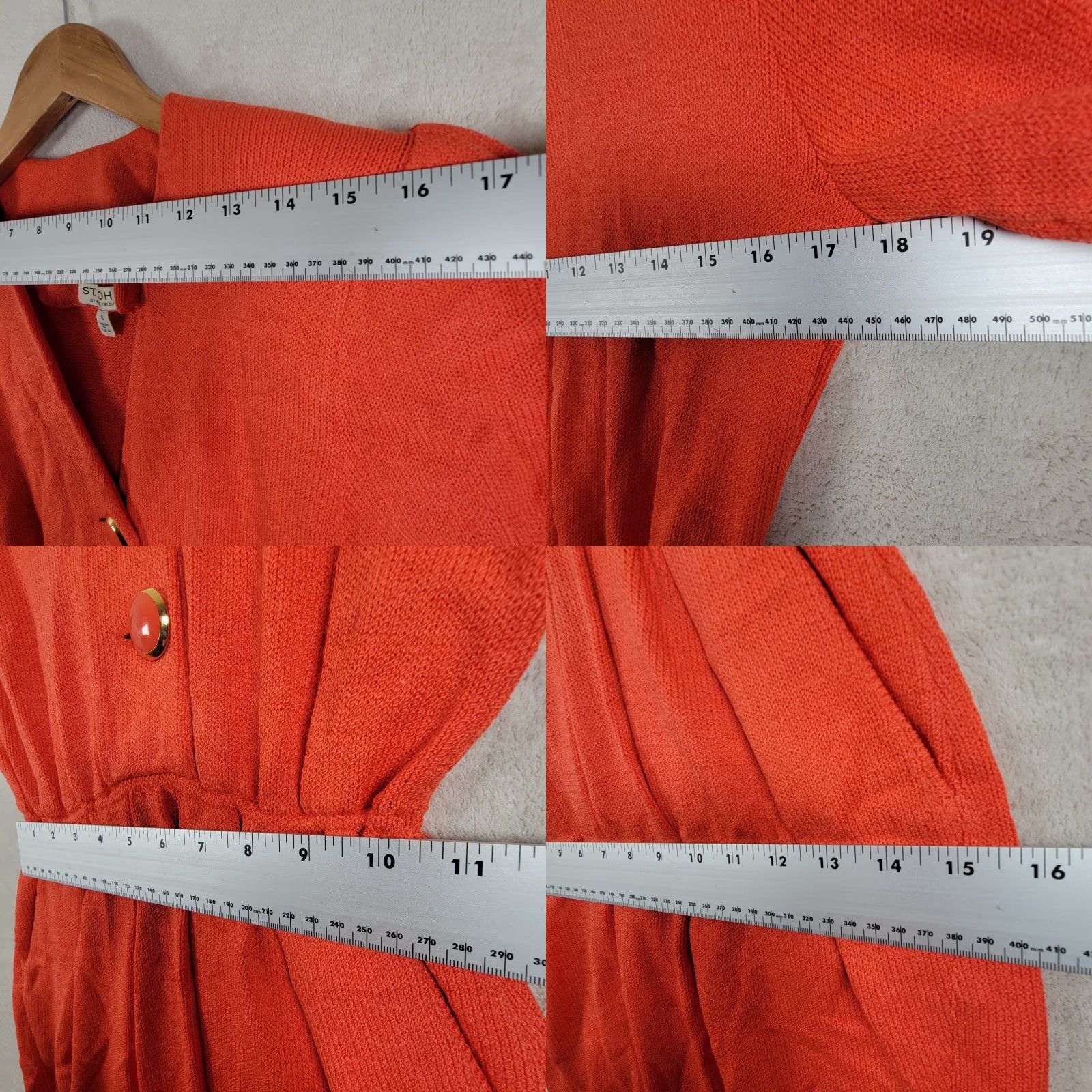 St. John St. John Dress Orange Long Knit Short Sleeve Button Closure Women 6 Dress Size M / US 6-8 / IT 42-44 - 9 Thumbnail