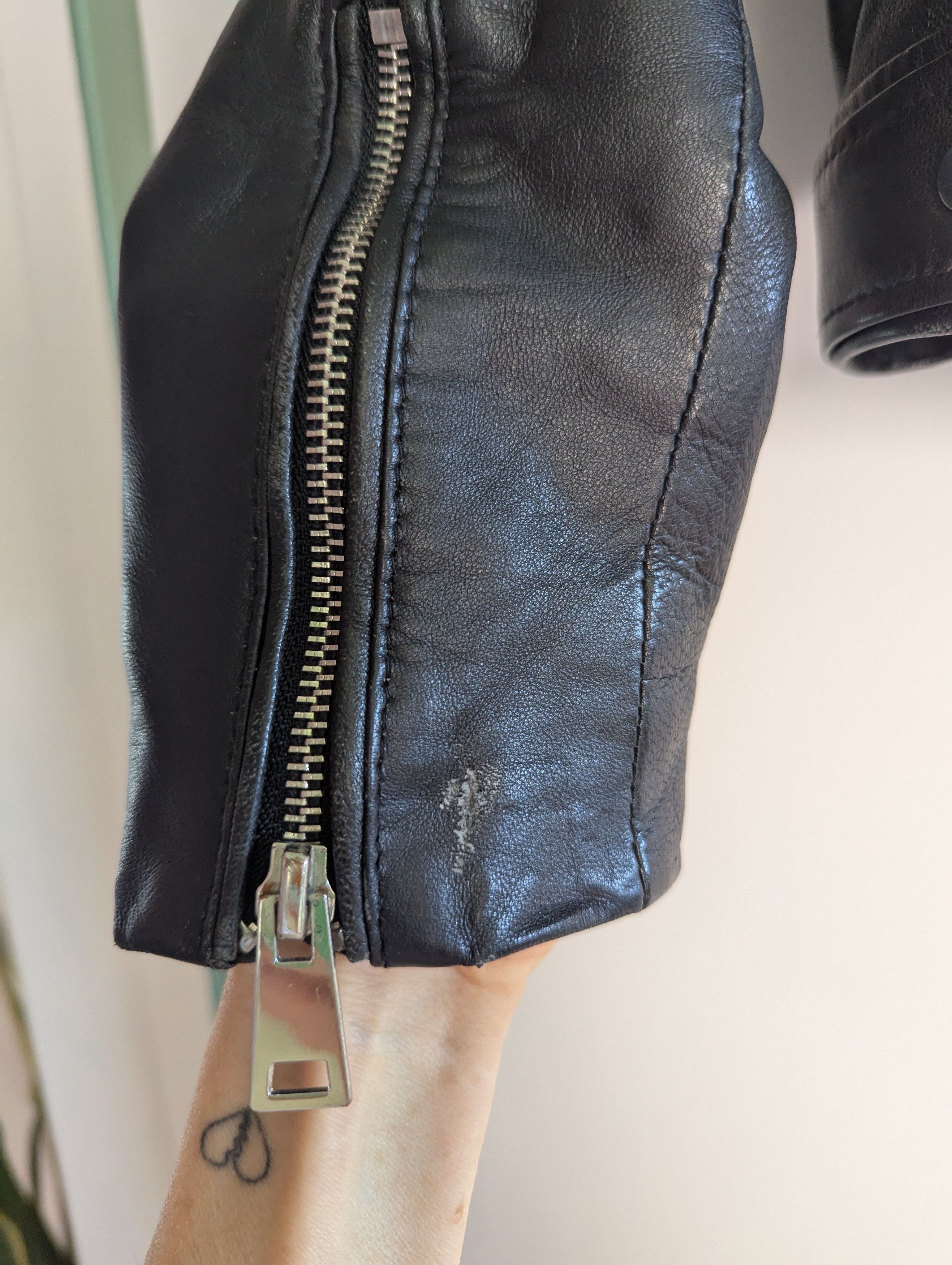 Zara Genuine Black Leather Moto/Biker Jacket