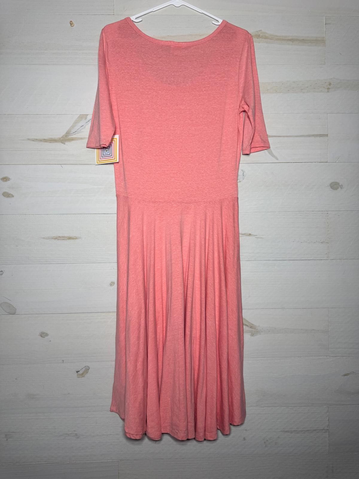 Designer New LuLaRoe Women's Midi Dress Pink Scoop Neck Size M / US 6-8 / IT 42-44 - 6 Thumbnail