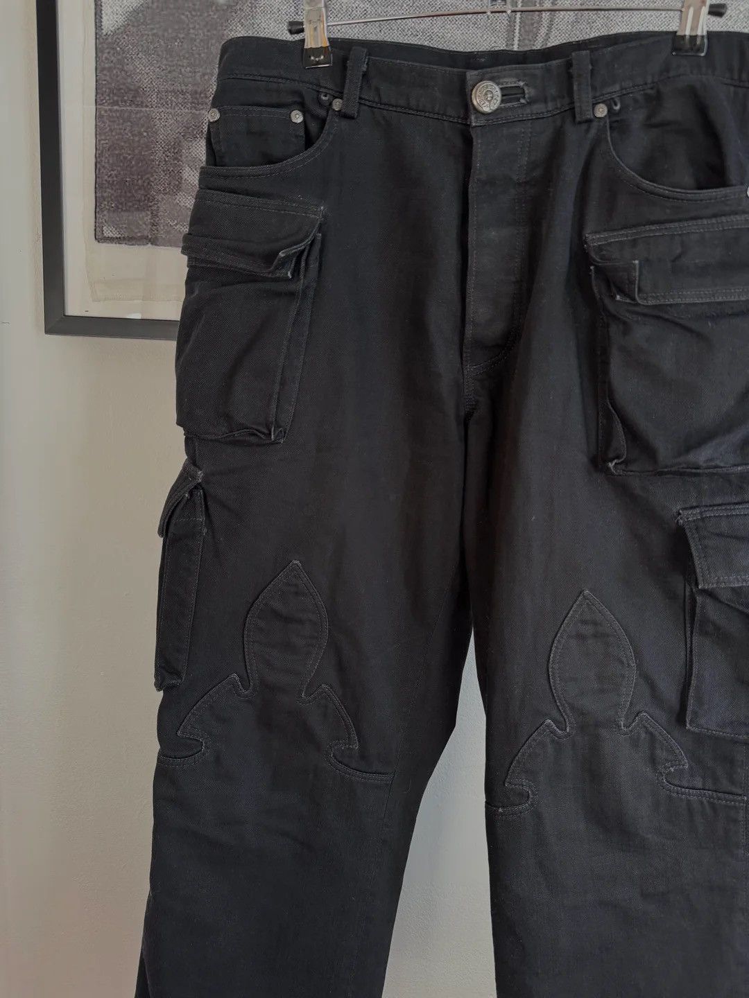 Chrome Hearts 🚭 GRAIL 🚭 90's FLEUR CARGO DOUBLE KNEE 8-POCKET CARGO PANTS Size US 34 / EU 50 - 2 Thumbnail