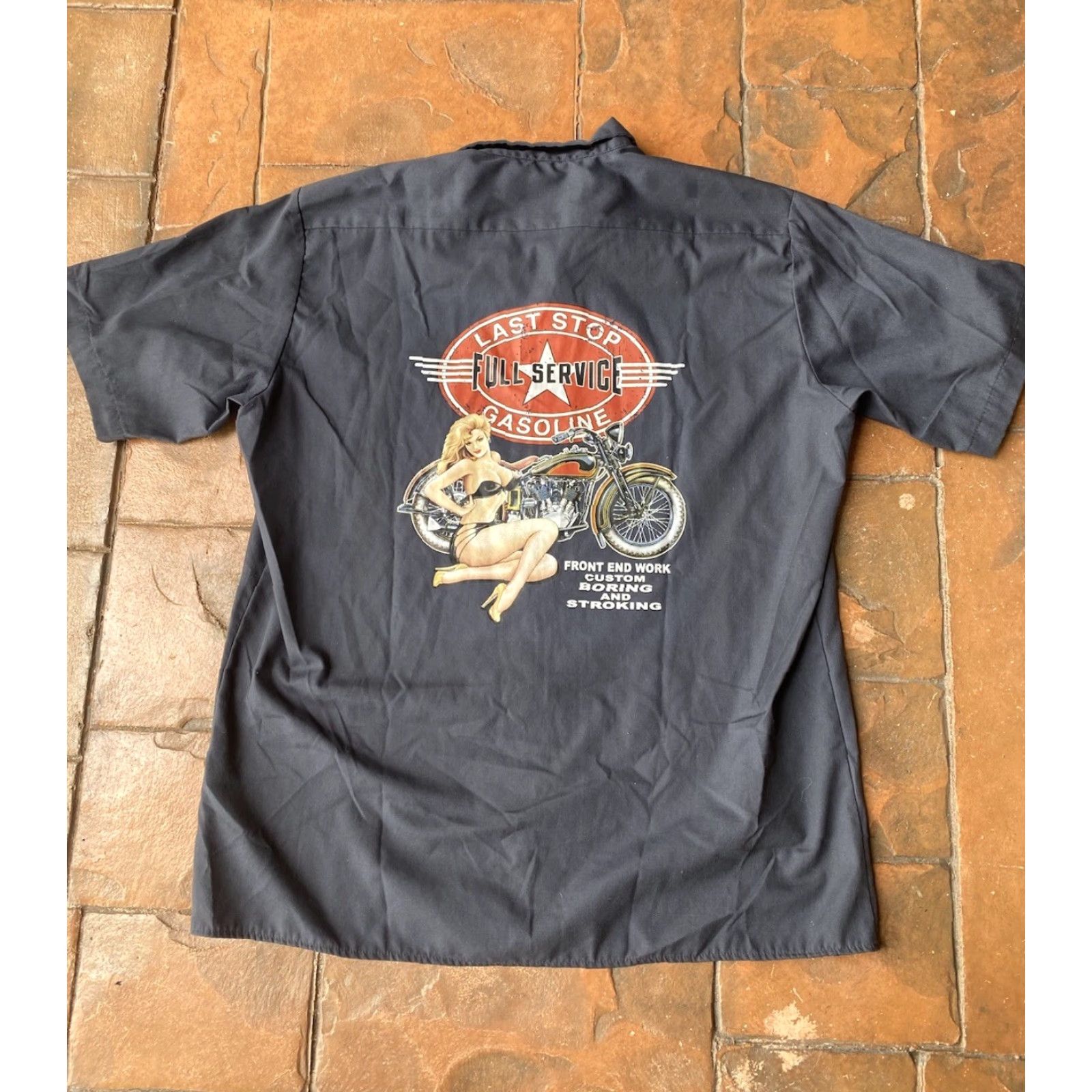Dickies Dickies Shirt Button-Up Work Y2K Biker Mechanic Grunge Hiphop XL Blue Size US XL / EU 56 / 4 - 2 Thumbnail