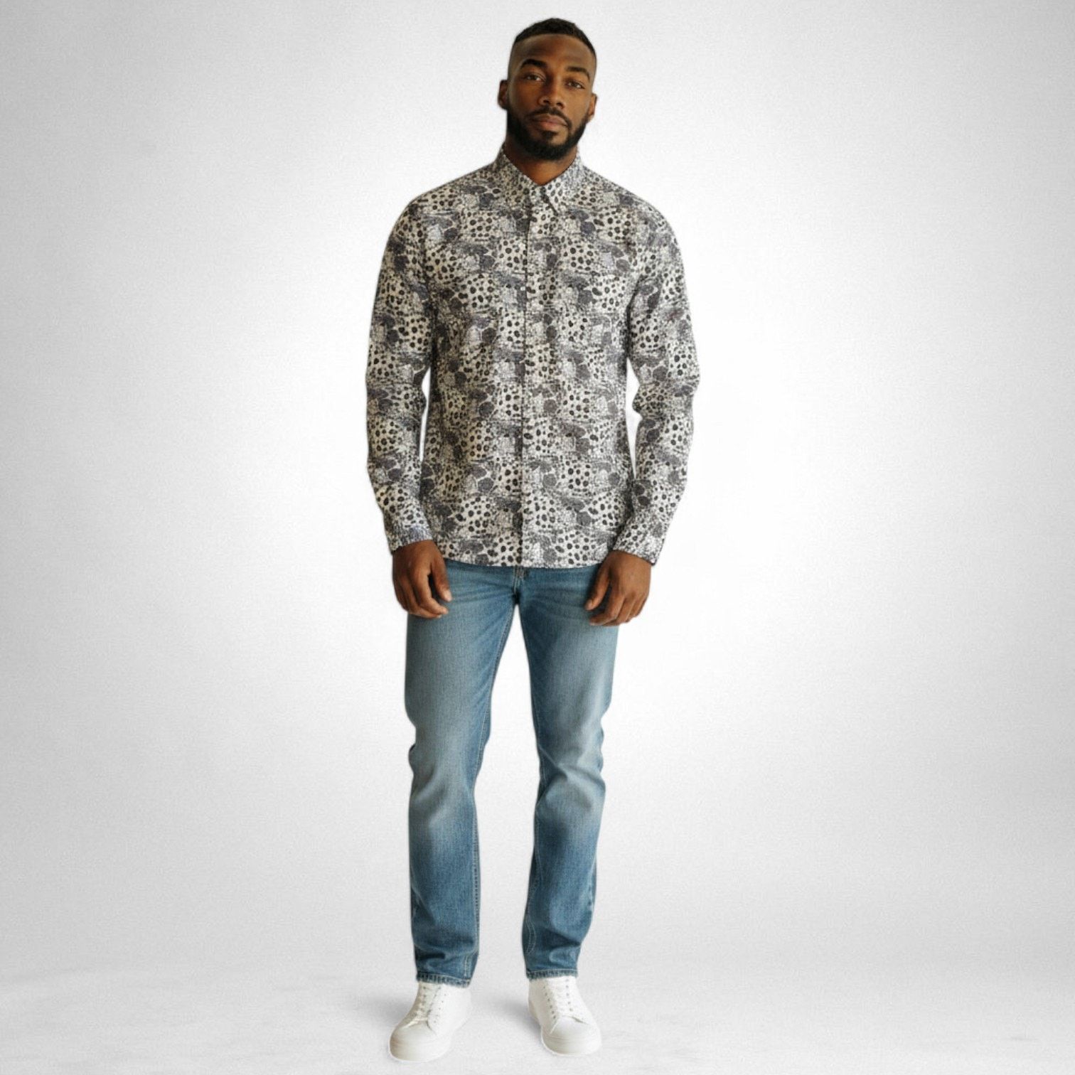 Other Animal Print Block Print Button Up Shirt Mens Small White Size US S / EU 44-46 / 1 - 23 Thumbnail