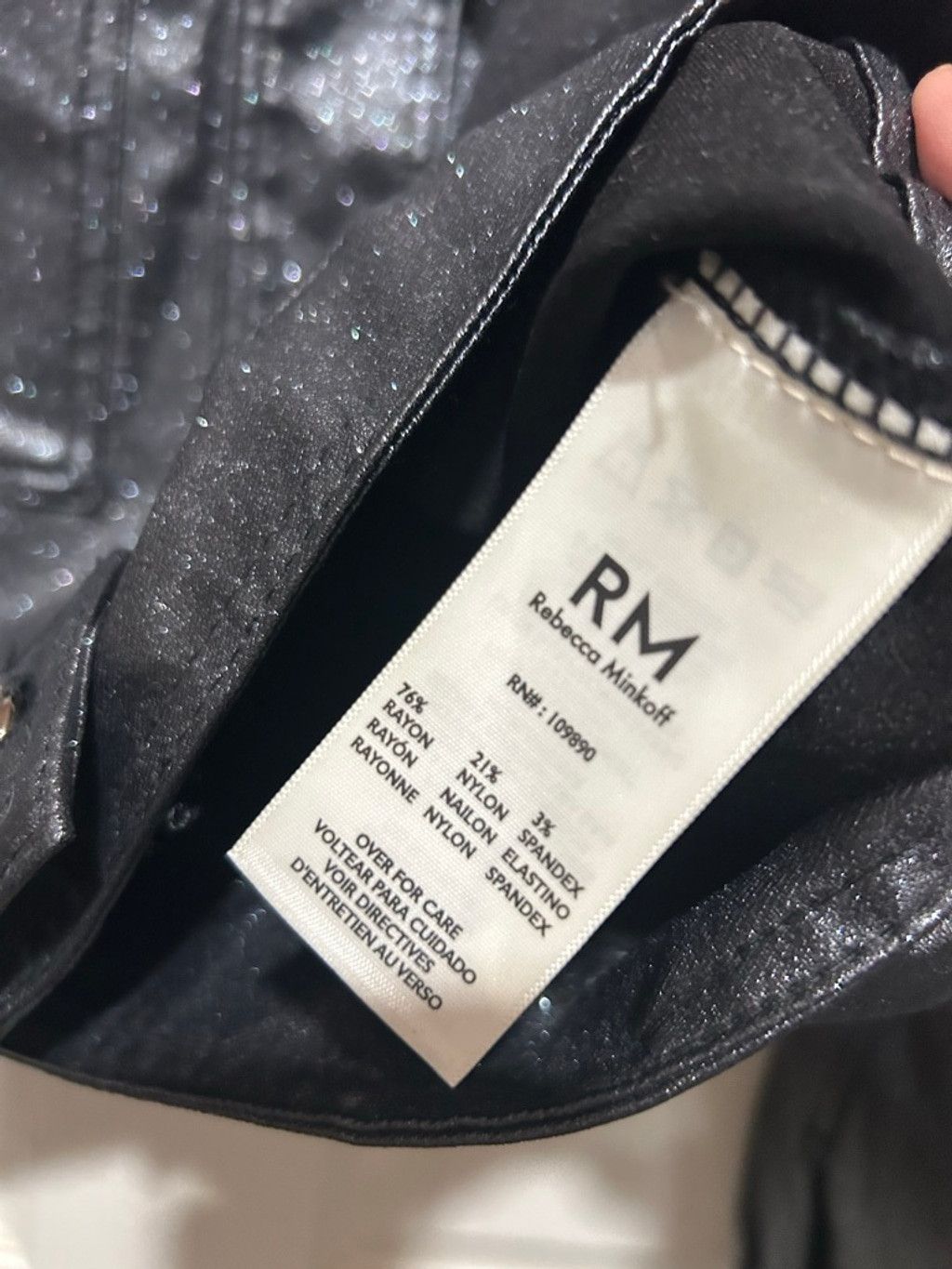 Rebecca Minkoff Women's Rebecca Minkoff Black Glitter Cropped Jacket L Size L / US 10 / IT 46 - 4 Thumbnail