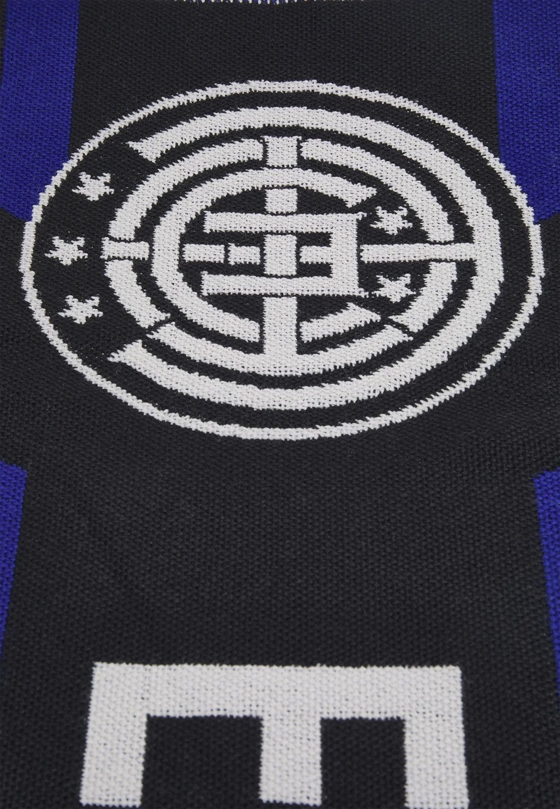 Etudes !DS! SS23 Etudes Intarsia Knit Black Blue Soccer Scarf Size ONE SIZE - 10 Thumbnail