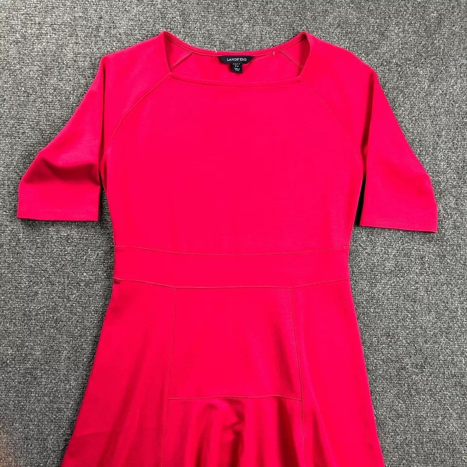 Lands' End Lands' End Dress Womens XS Pink A-Line 2-4 Polyester Blend Size XS / US 0-2 / IT 36-38 - 2 Thumbnail