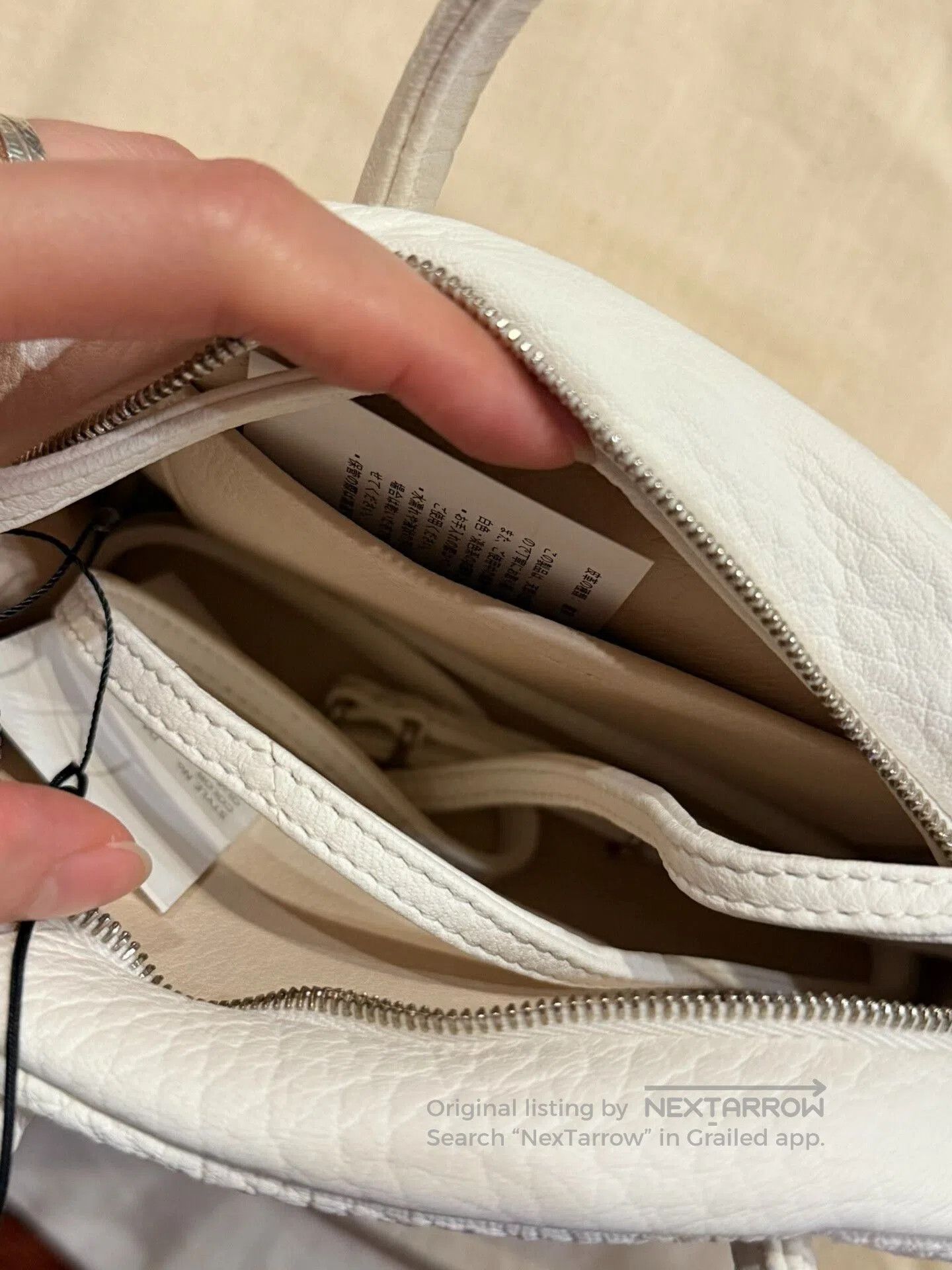 Japanese Brand White Mini Boston Bag with Shoulder Strap. Size ONE SIZE - 2 Thumbnail