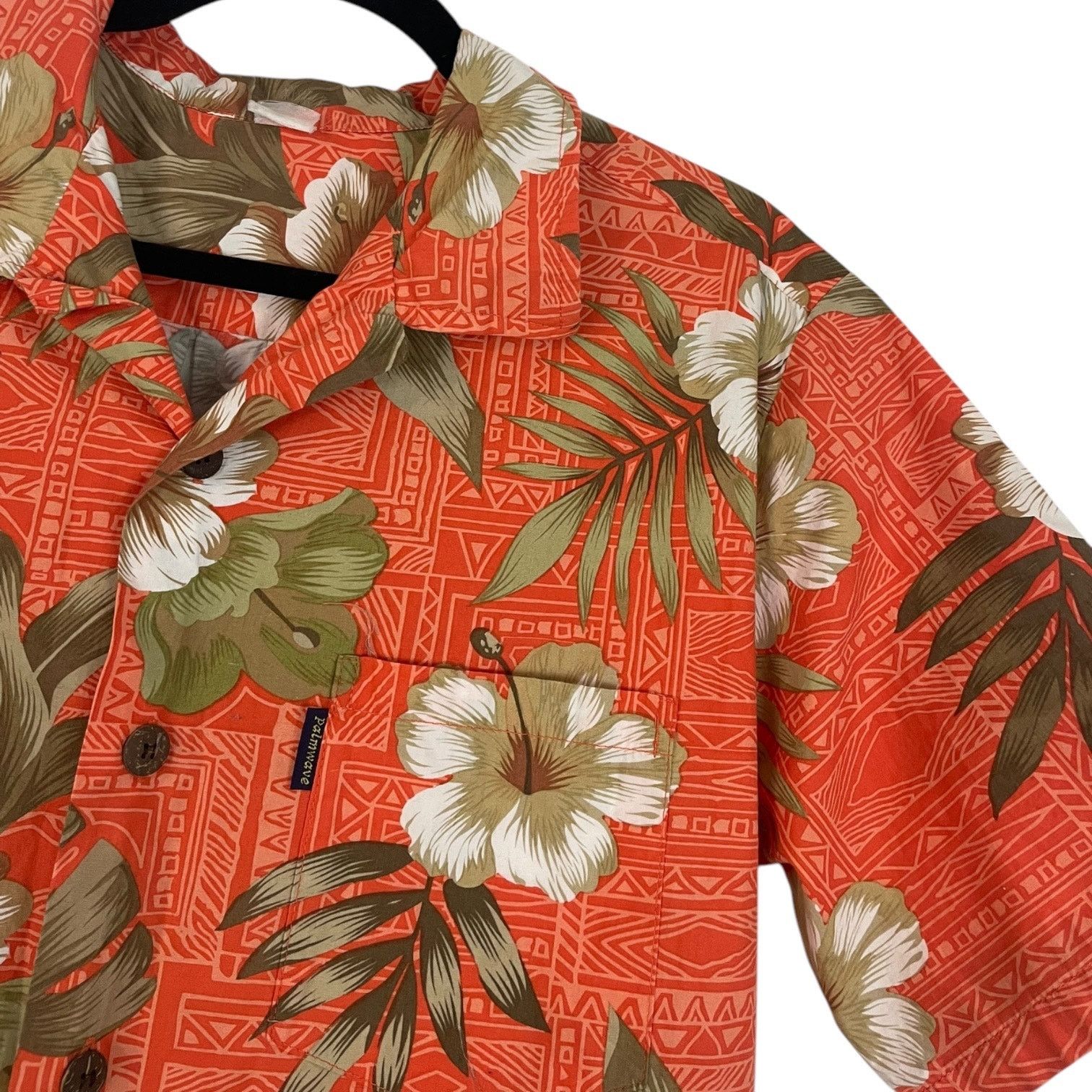 Other Palmwave Mens Orange Hawaiian Floral Button Down Shirt Size US S / EU 44-46 / 1 - 2 Thumbnail
