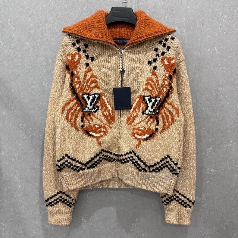 Louis Vuitton Louis Vuitton Nigo Beige Lobster Floral-Patchwork Knit Jac Size US S / EU 44-46 / 1 - 2 Thumbnail