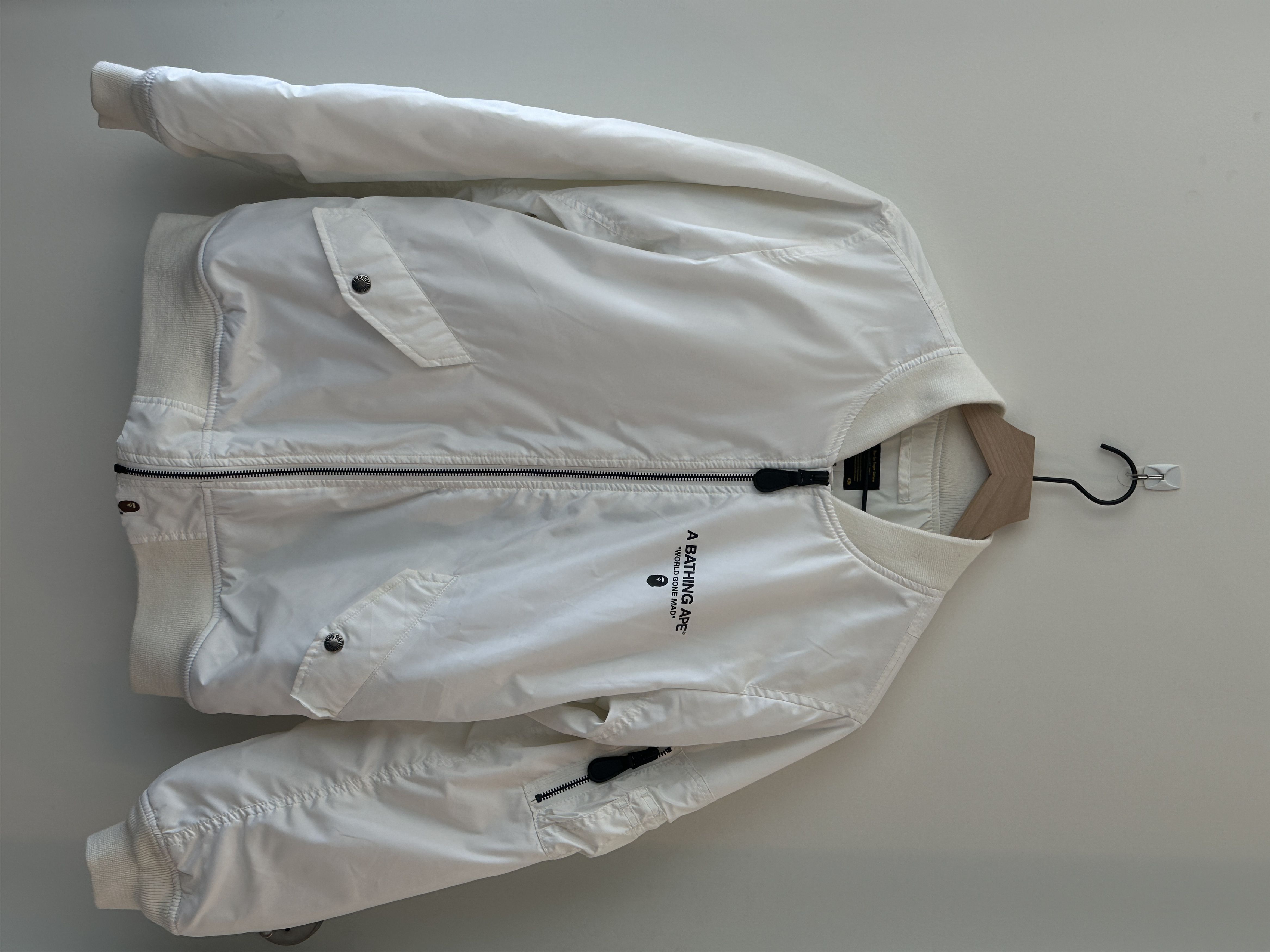 image of Bape Ma-1 Jacket in White, Men's (Size Small)