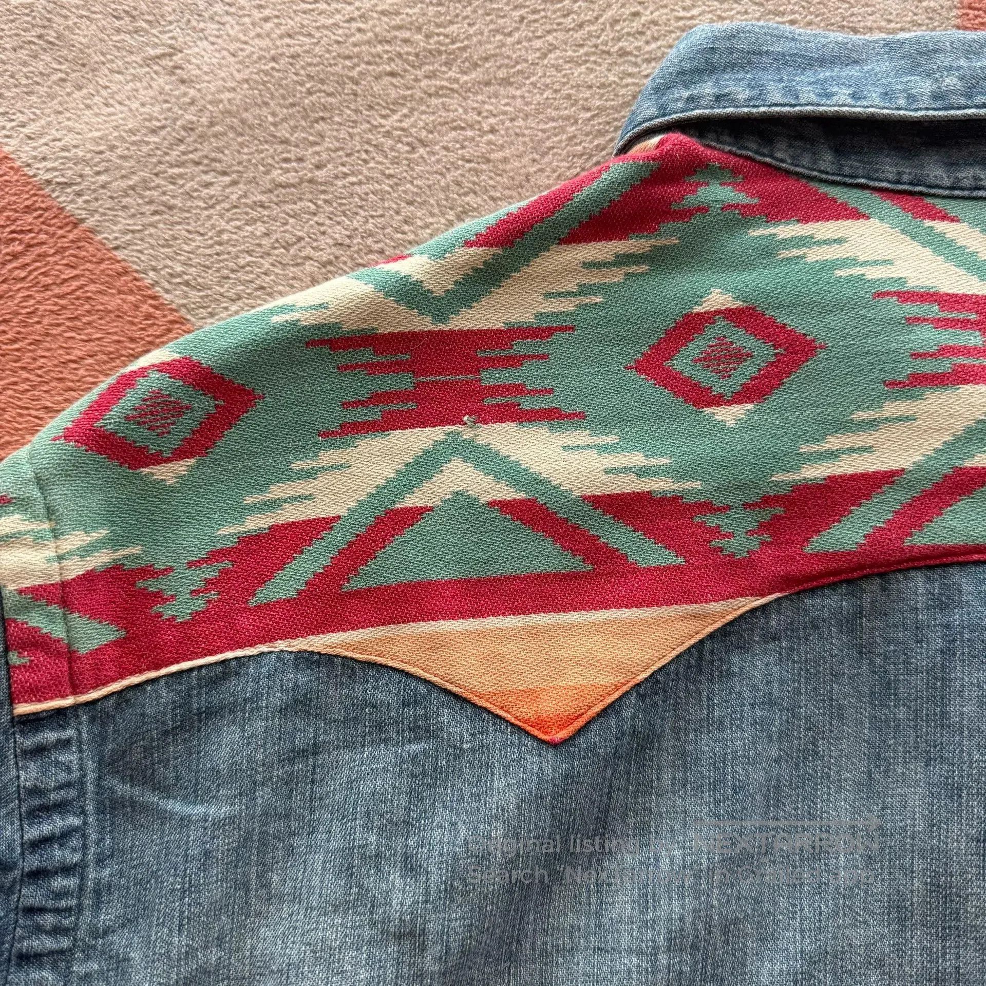 Polo Ralph Lauren Ralph Lauren Southwest Patchwork Denim Shirt. Size US L / EU 52-54 / 3 - 7 Thumbnail
