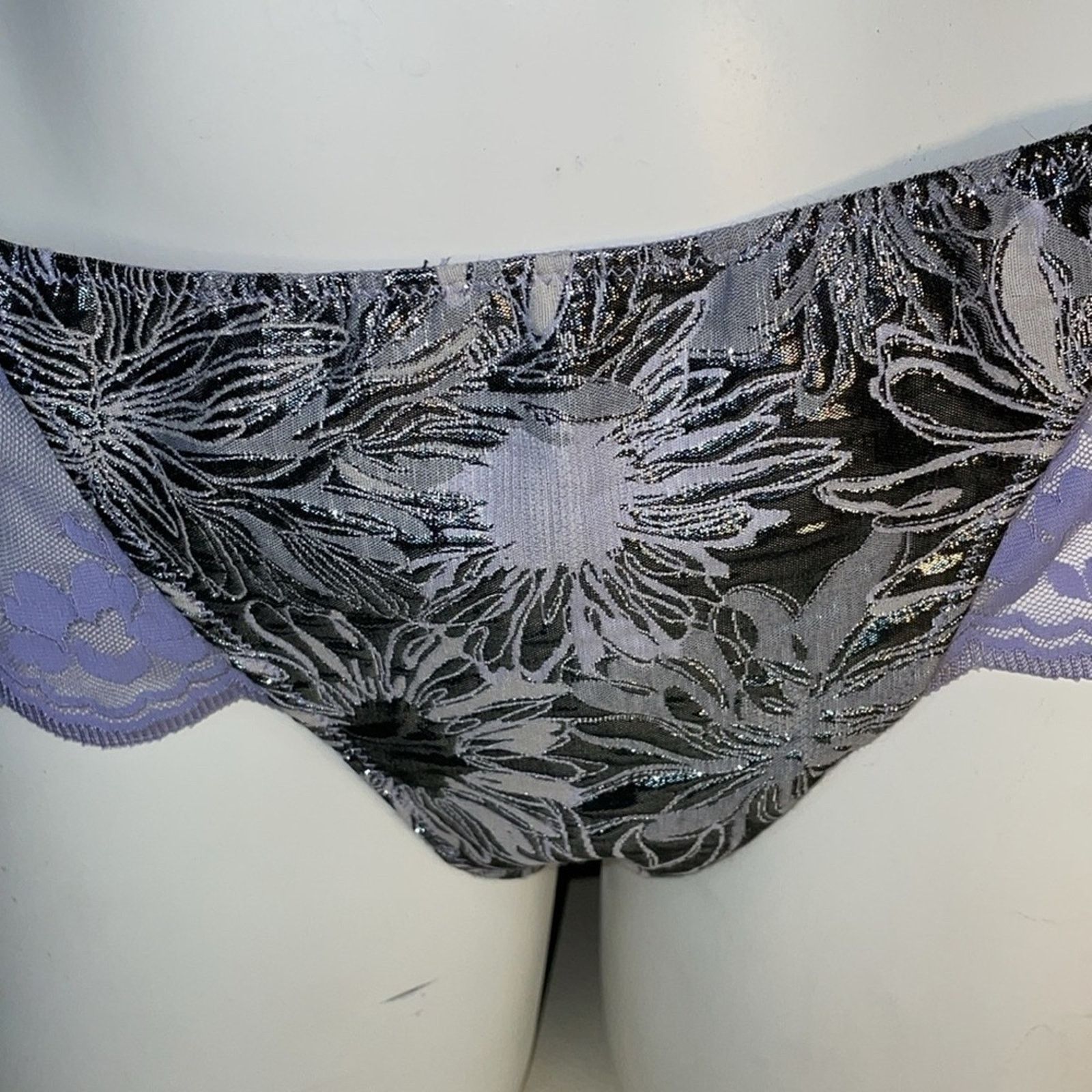 Victoria's Secret Victoria Secret FASHION SHOW Panties VS Silver Brocade Size ONE SIZE - 5 Thumbnail