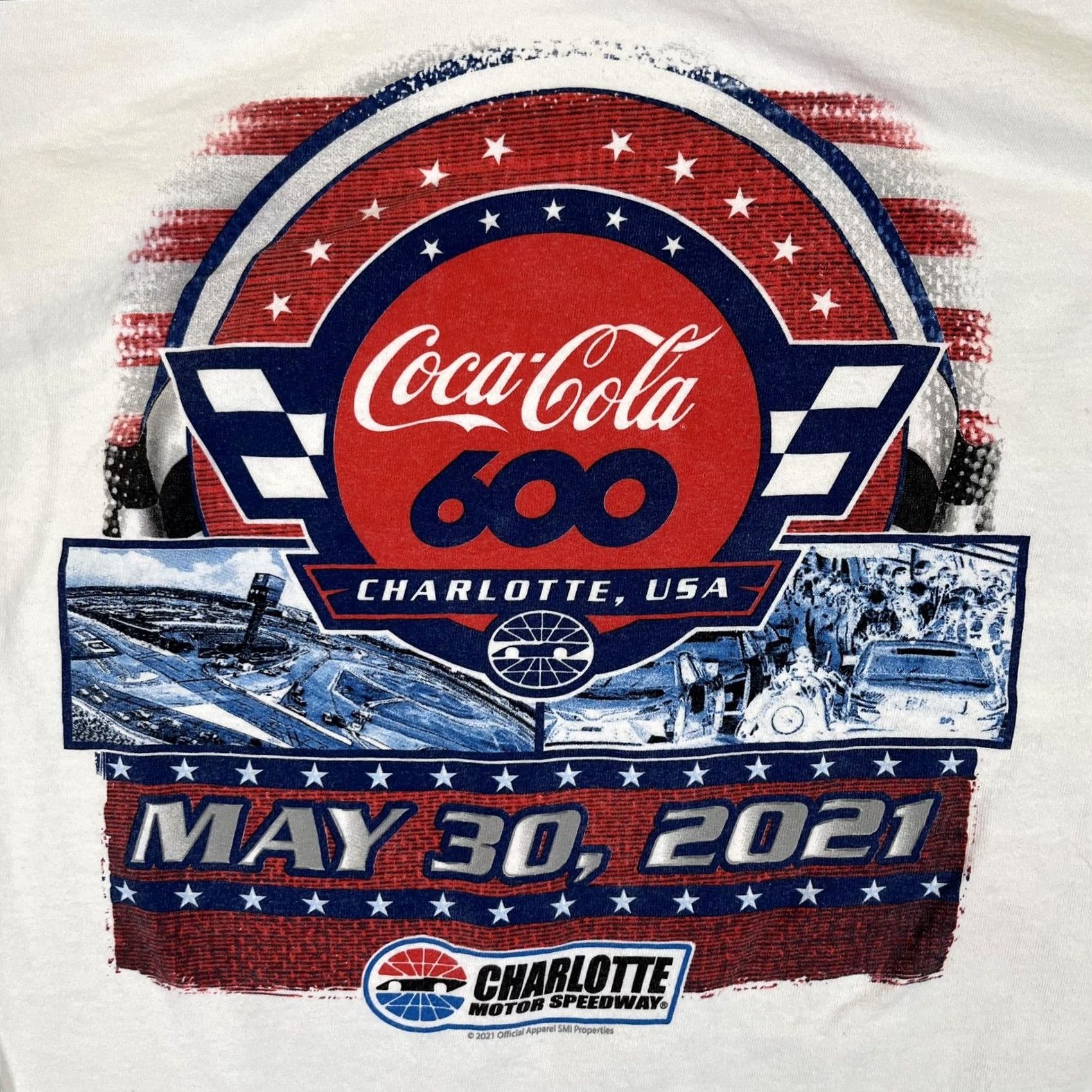 Delta Coca-Cola 600 Charlotte Speedway T-Shirt Mens Large NASCAR Double Sided 2021 Size US L / EU 52-54 / 3 - 7 Thumbnail