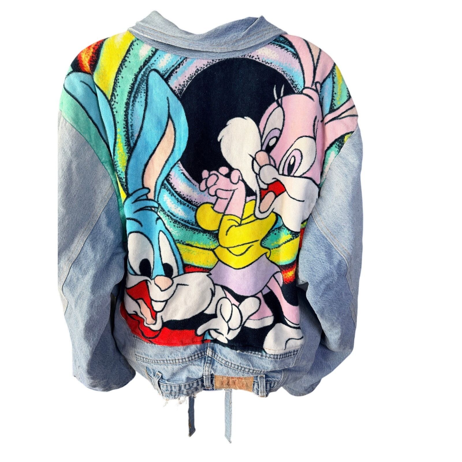 Too Cute Guetta Bros. 0259 Vtg 90s Too Cute Hollywood Tiny Toons Denim Jacket Size L / US 10 / IT 46 - 1 Thumbnail