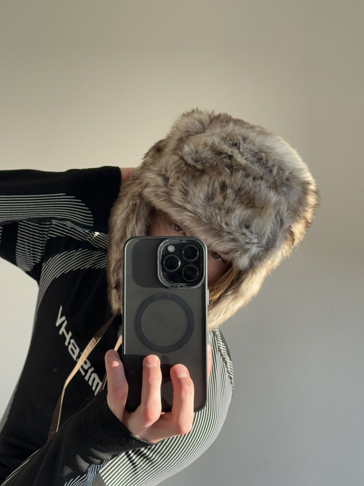 Japanese Brand × Vintage Vintage Crazy Y2k Mohair Fuzzy Hat Ushanka Punk Huge Size ONE SIZE - 15 Thumbnail
