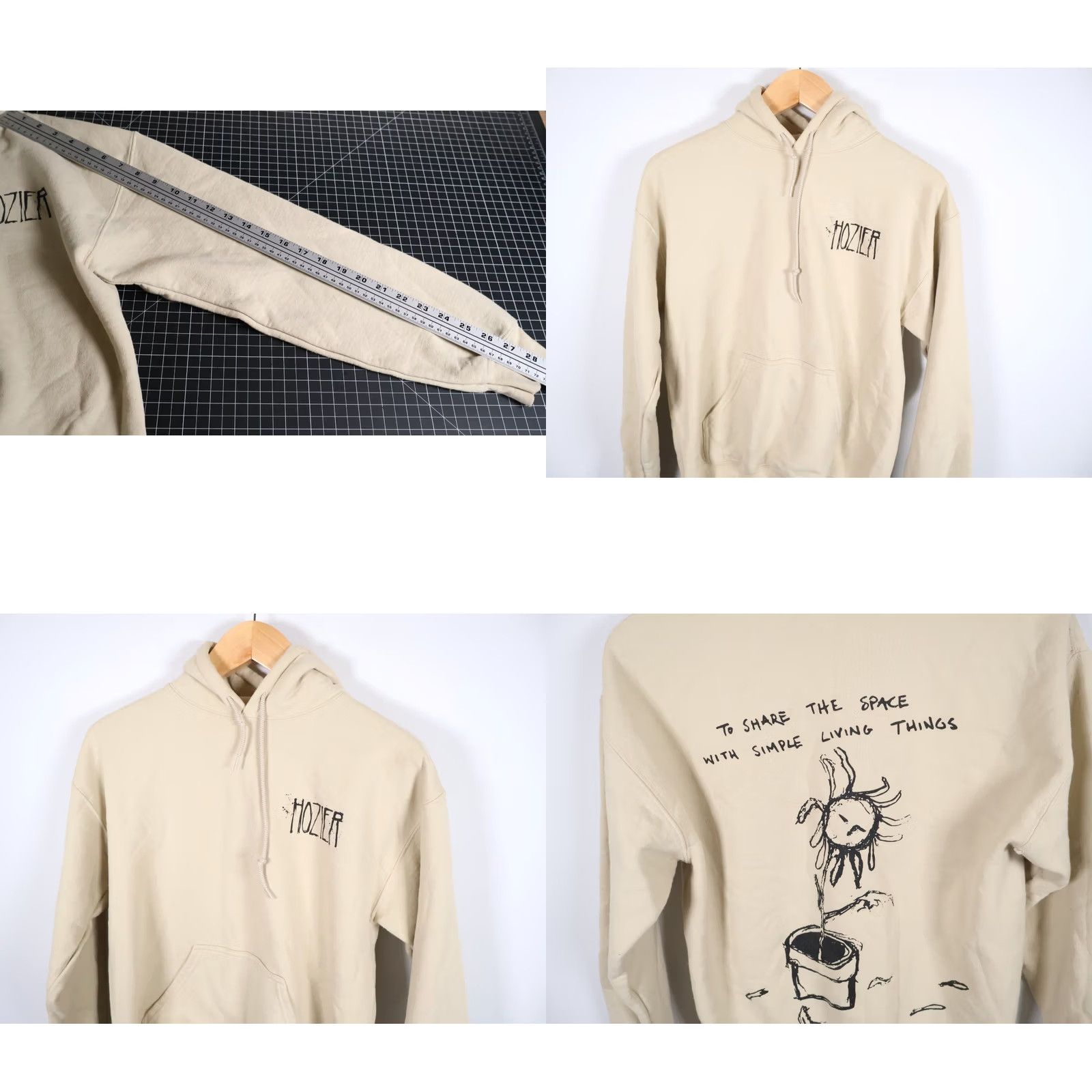 Doublet Hozier Shirt Mens M Beige Hoodie Men Drawstring Sweatshirt Double Sided Print Size US M / EU 48-50 / 2 - 8 Thumbnail