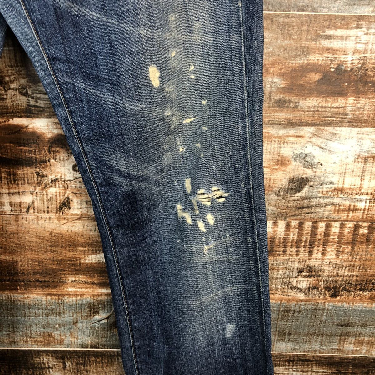 Jimmy Taverniti DLL Jimmy Taverniti Blue Distressed Denim Pants #C135 Size US 31 - 12 Thumbnail