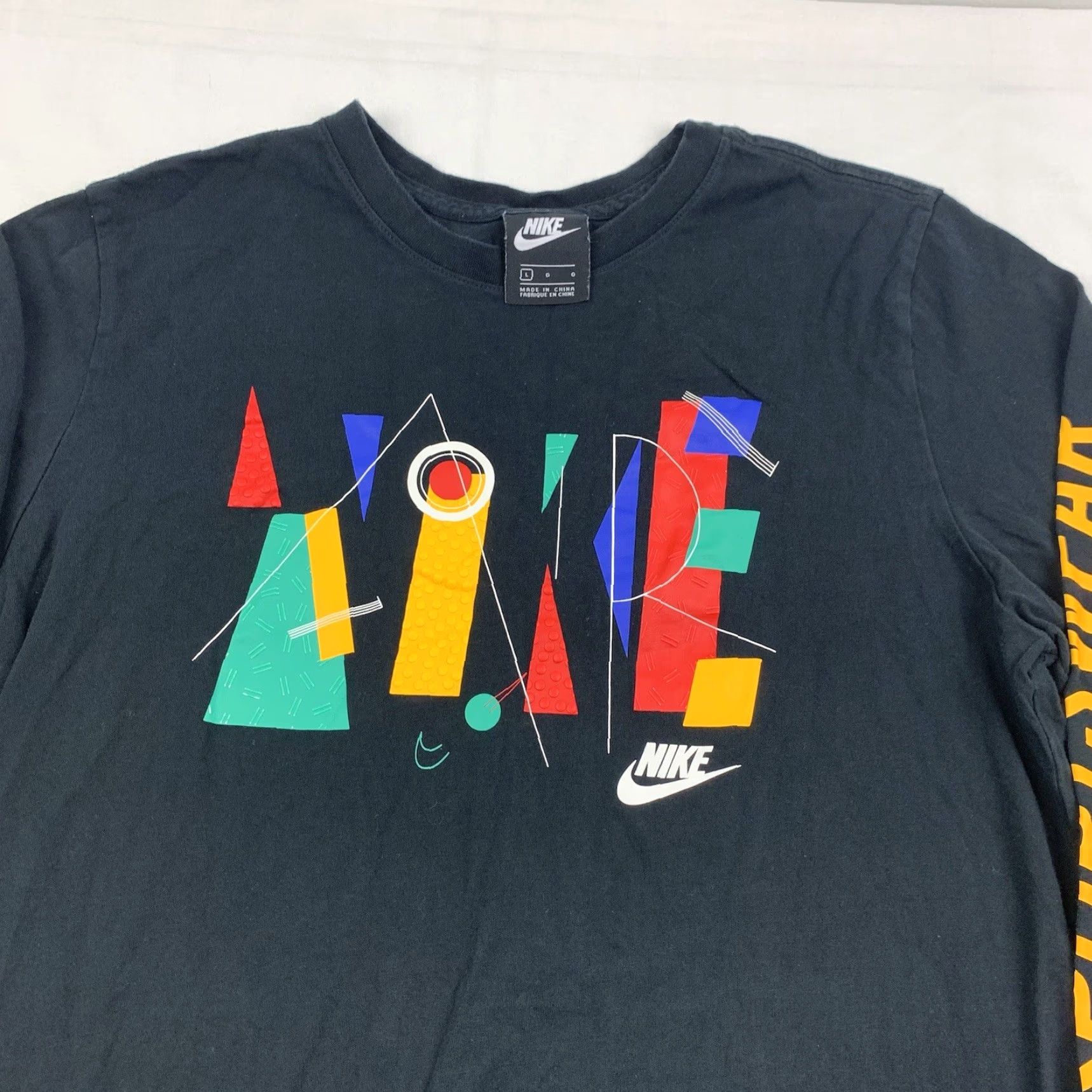 Nike Nike Air Long Sleeve Shirt Adult Large Black Geometric Abstract Sportswear Urban Mens Regular Crew Neck T-Shirt Size US L / EU 52-54 / 3 - 2 Thumbnail