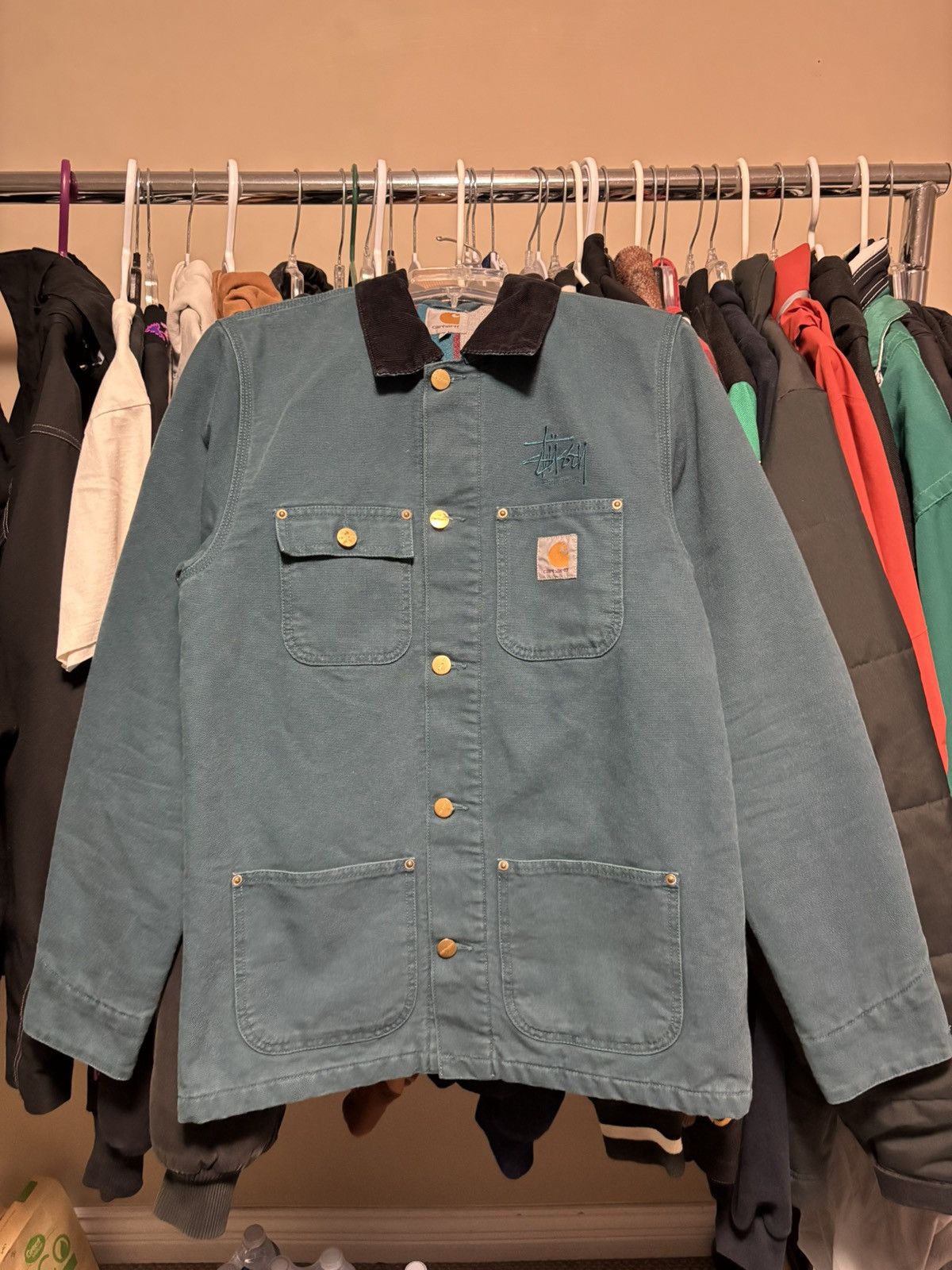 Carhartt × Stussy Carhartt WIP x Stussy Chore Coat Teal Size US S / EU 44-46 / 1 - 2 Thumbnail