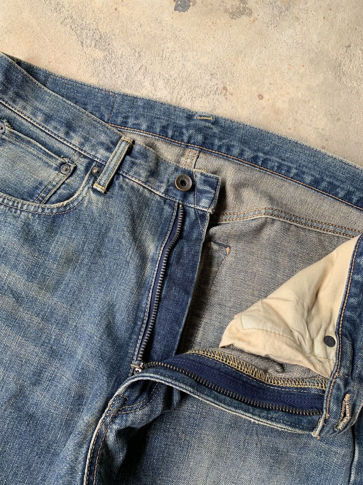 Edwin × Vintage Edwin 505 Redline Selvedge Distressed Denim Size US 31 - 8 Thumbnail