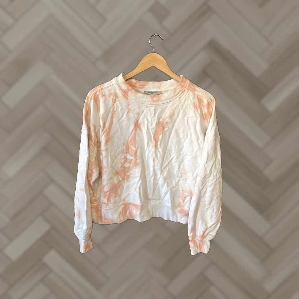 Allsaints AllSaints Sweatshirt Womens White Pink Crew Long Sleeve Pullover Size S Size S / US 4 / IT 40 - 1 Thumbnail