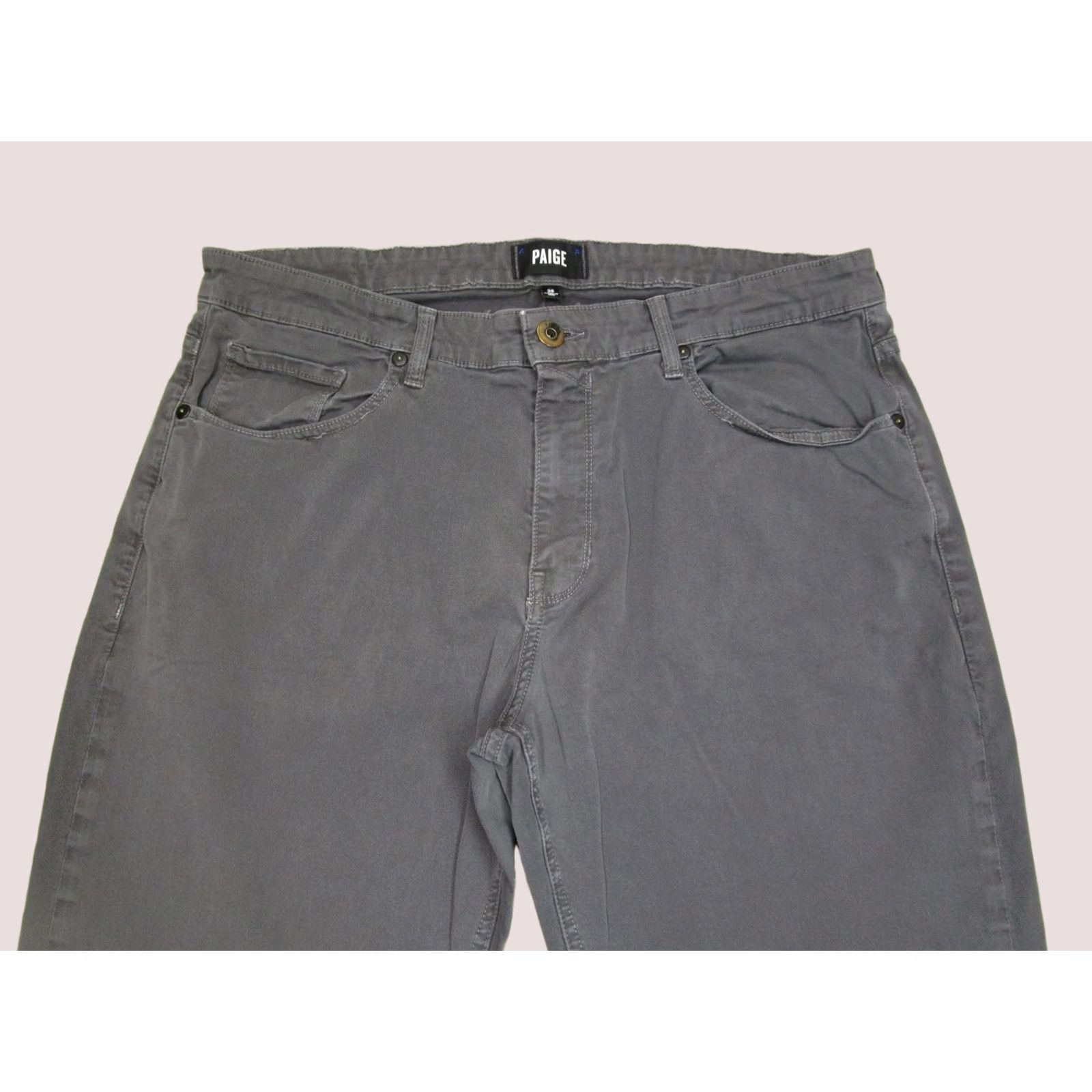 Paige PAIGE Gray Chino Pants Men 36 Straight Regular Rise 10-12 In 5-Pocket Cotton Twill USA Made Size US 36 / EU 52 - 1 Thumbnail