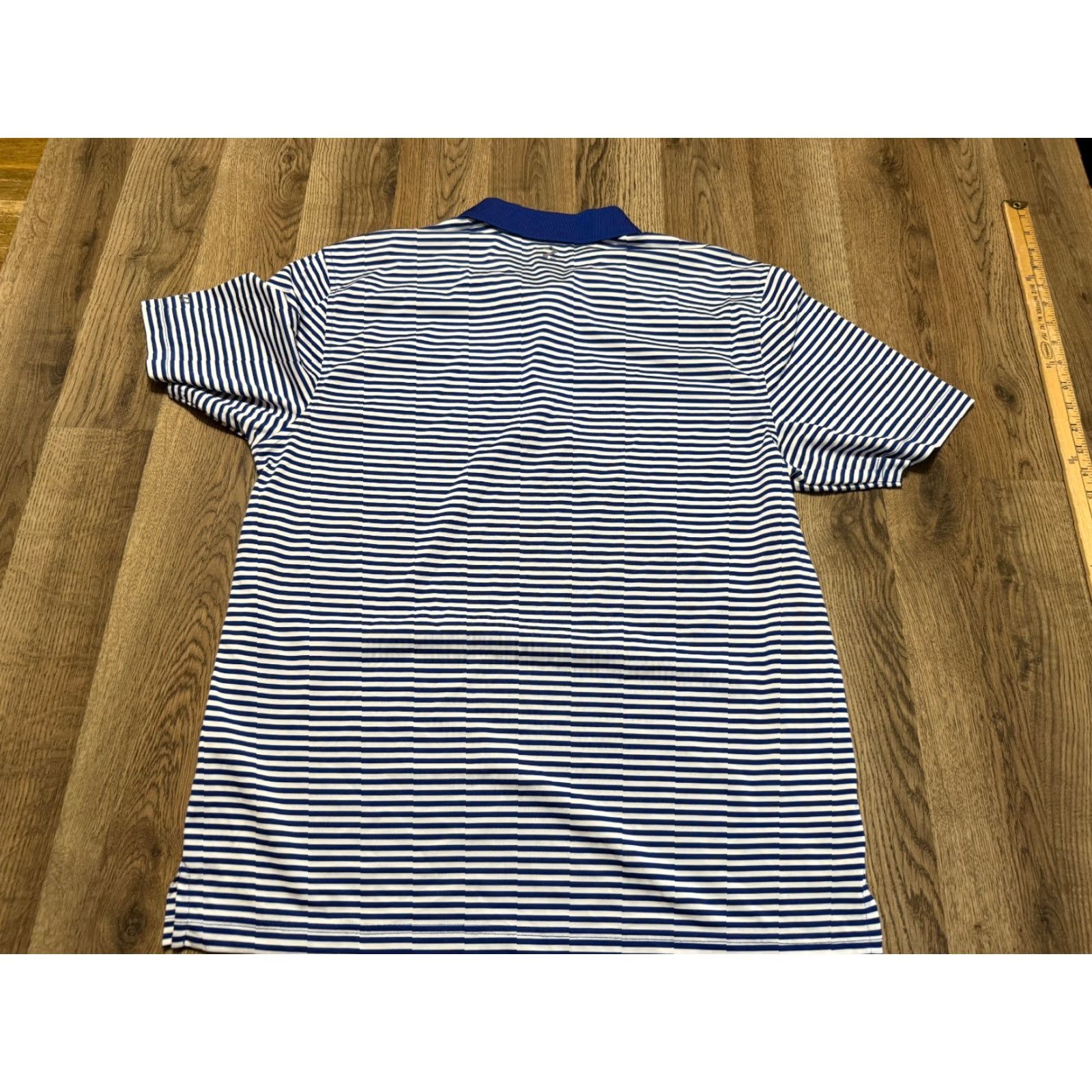 Izod IZOD Shirt Men's Size Medium White Blue Striped Polo Golf Performance Shirt Size US M / EU 48-50 / 2 - 2 Thumbnail