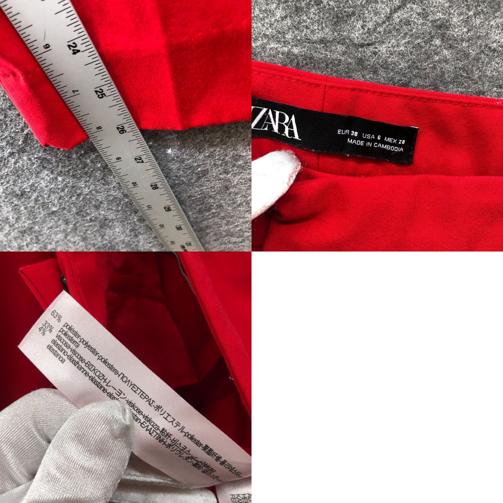 Zara Zara Red Dress Pants Womens 6 Tapered Leg Slim Fit Mid Rise Lightweight Dress Pants City Preppy Formal Women 6 Slim ZZ Size 28" / US 6 / IT 42 - 8 Thumbnail