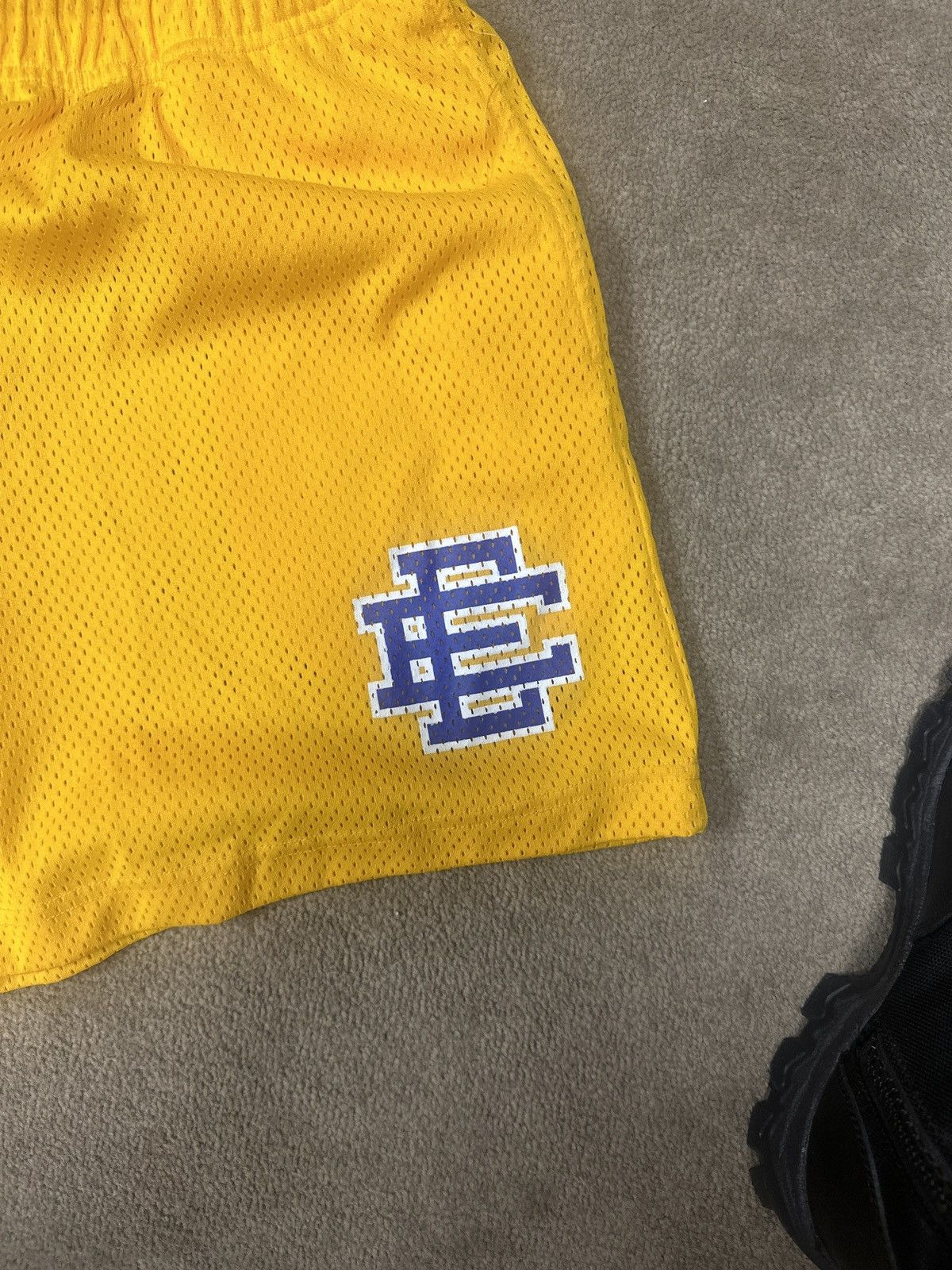 Eric Emanuel eric emanuel mesh shorts yellow w blue logo | Grailed