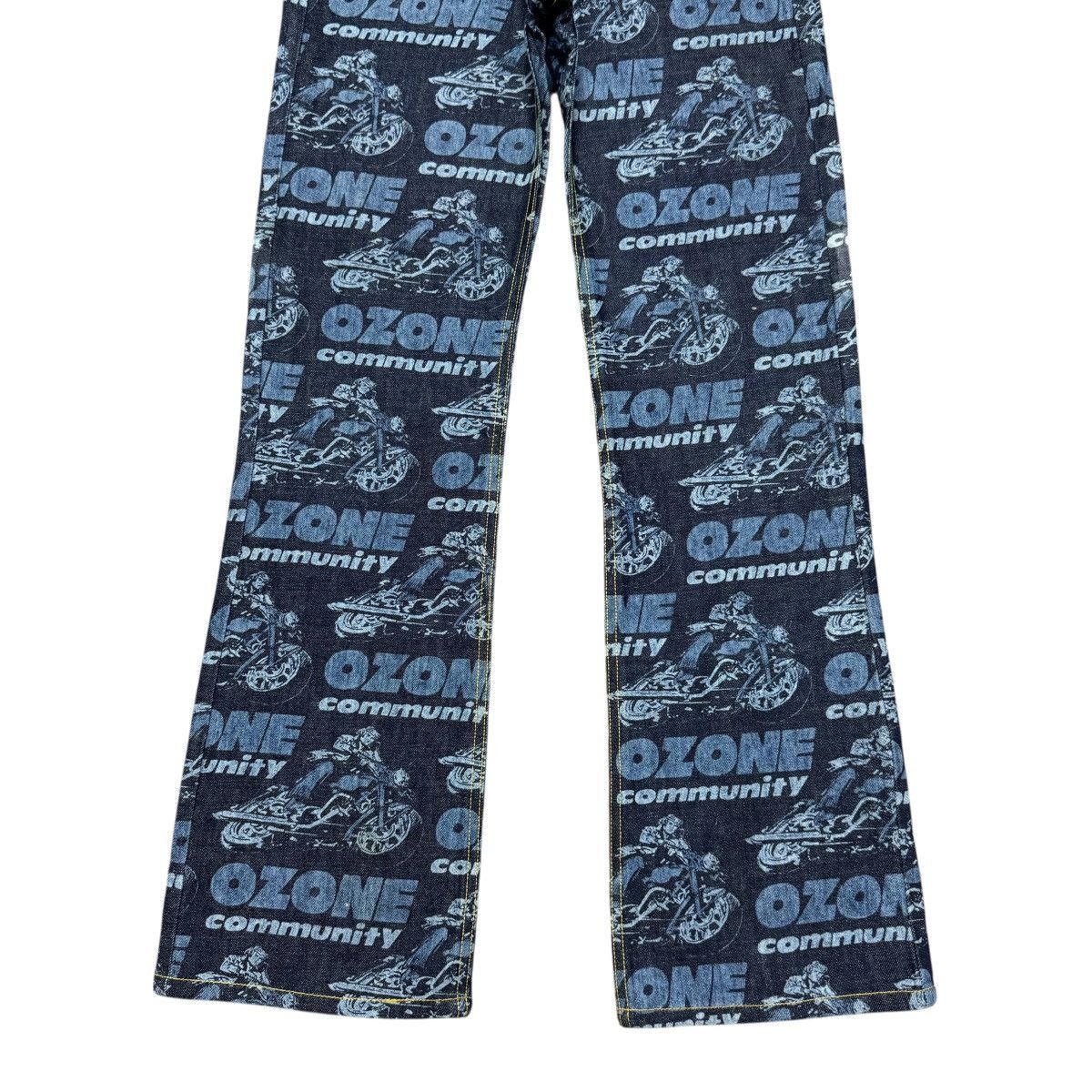 Hysteric Glamour OZONE COMMUNITY Motorcycle Print Denim Flare Jeans Size US 28 / EU 44 - 7 Thumbnail