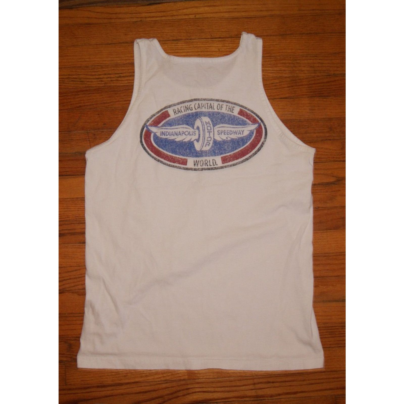 Vintage VTG Indianapolis Indy 500 Racing L White Tank Top Tshirt Size US L / EU 52-54 / 3 - 4 Thumbnail