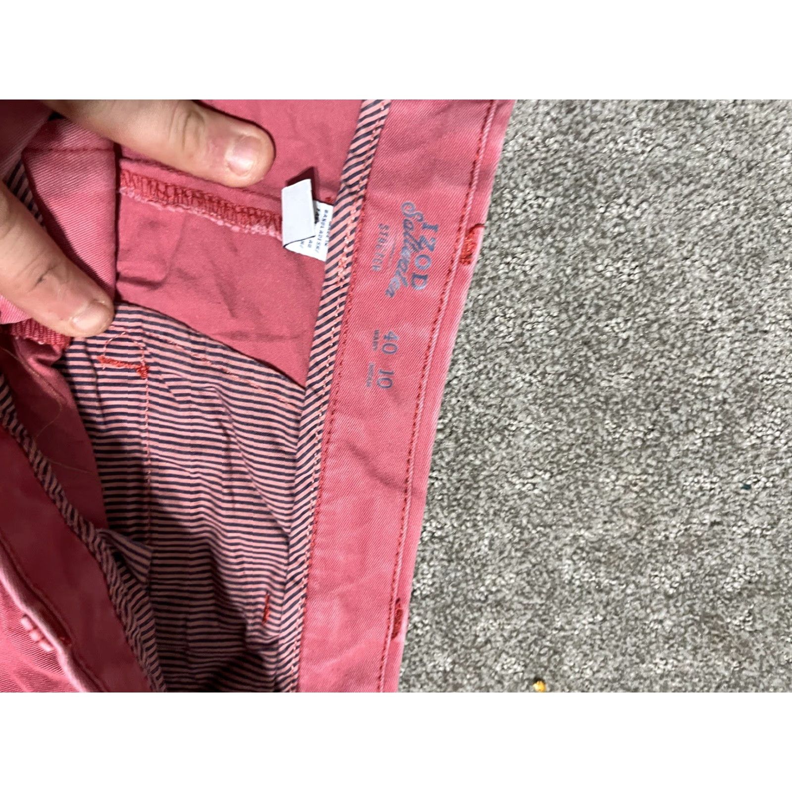 Izod VINTAGE IZOD Saltwater Men Shorts Size 40 Flat Front Chino Pink 10-Inch Inseam Size US 40 / EU 56 - 3 Thumbnail