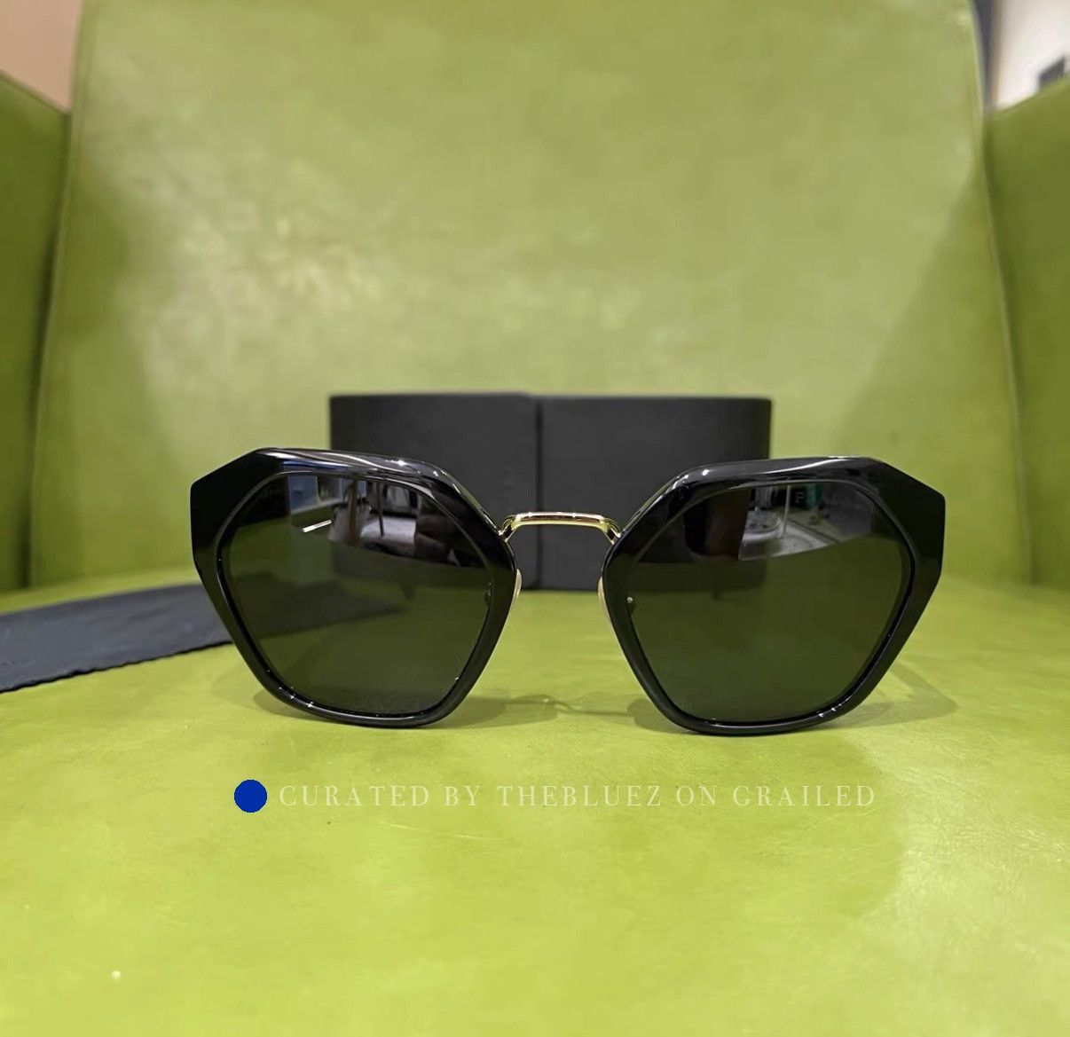 Prada Unique Irregular Sunglasses in Black Size ONE SIZE - 1 Thumbnail