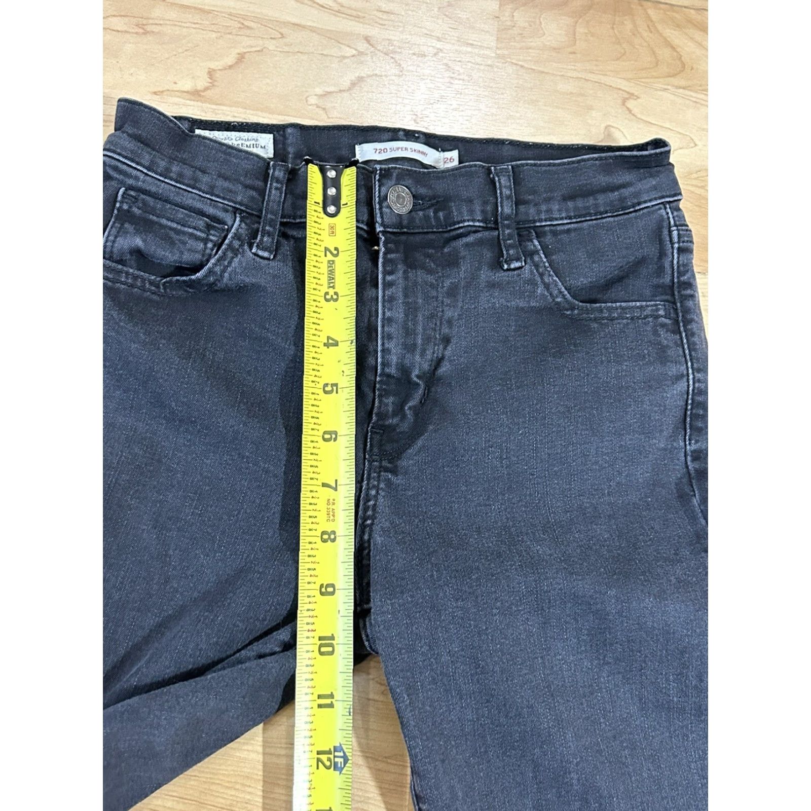Levi's Levi's 720 Skinny Jeans Womens Black Denim Wash 26 Regular High Rise Pockets Denim Zip Cotton Blend Jeans Women Size 26" / US 2 / IT 38 - 4 Thumbnail