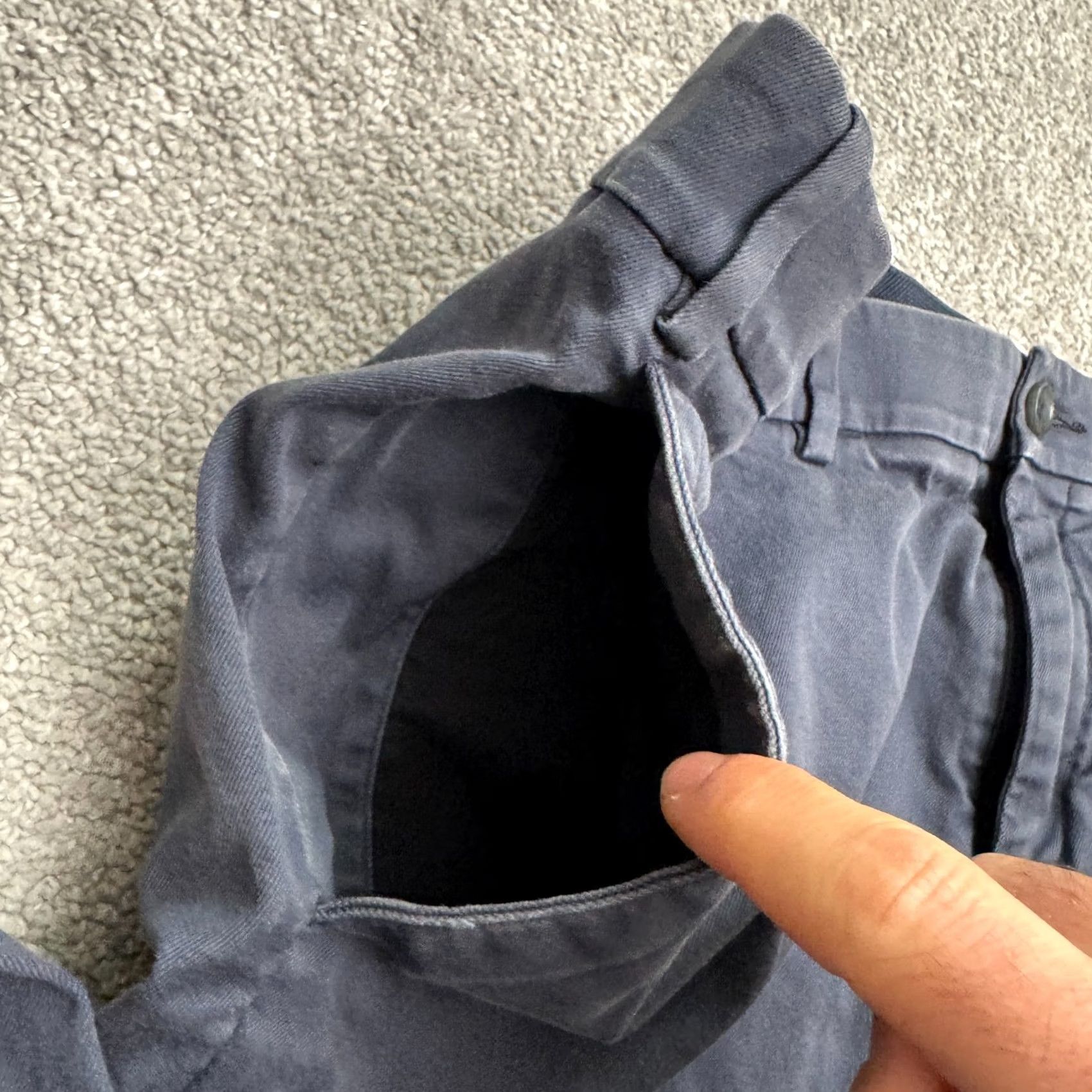 Vintage Hill City Everyday Chino Pants Mens 34x36 Navy Blue Cotton Flat Front Casual Shirt Pants Black? Size US 34 / EU 50 - 3 Thumbnail