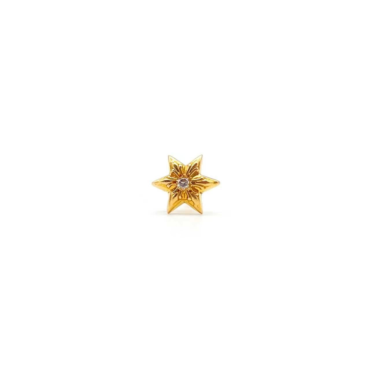 Chrome Hearts Chrome Hearts 22K Gold Hexagram Diamond Star Earring Stud Size ONE SIZE - 1 Thumbnail