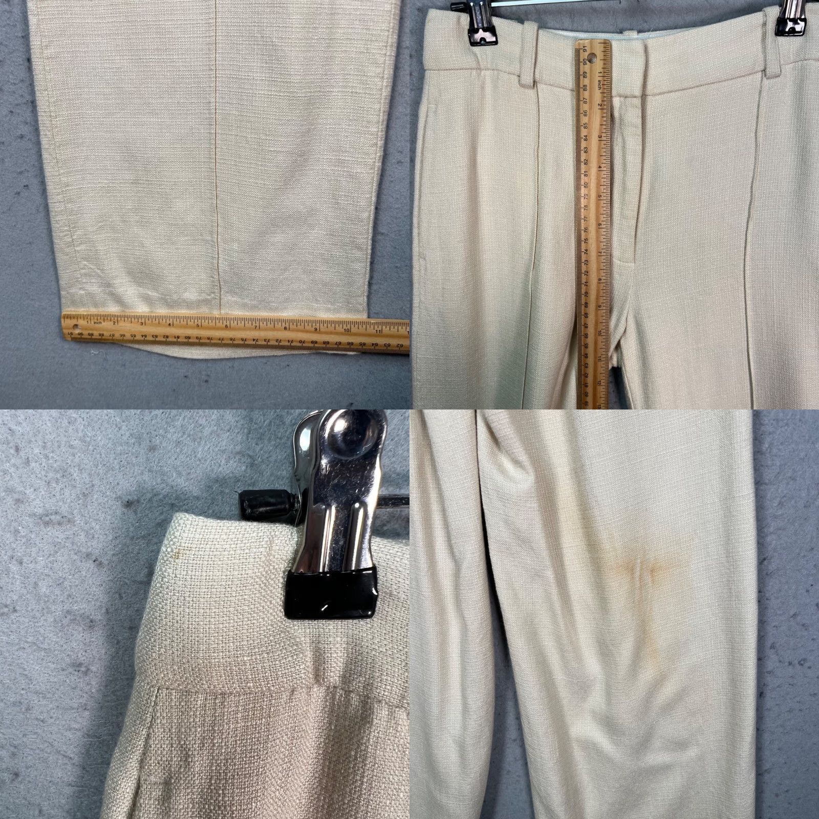 Adam Lippes Adam Lippes Womens Pants Beige High-Waisted Wide-Leg Adult 0 Inseam 28 in USA Made Dress Pants Mens Womens Girls Boys Size 25" / US 0 / IT 36 - 8 Thumbnail