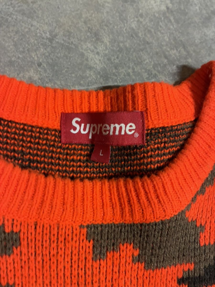 Supreme Supreme FW16 Orange Camo Sweater Size US L / EU 52-54 / 3 - 3 Thumbnail