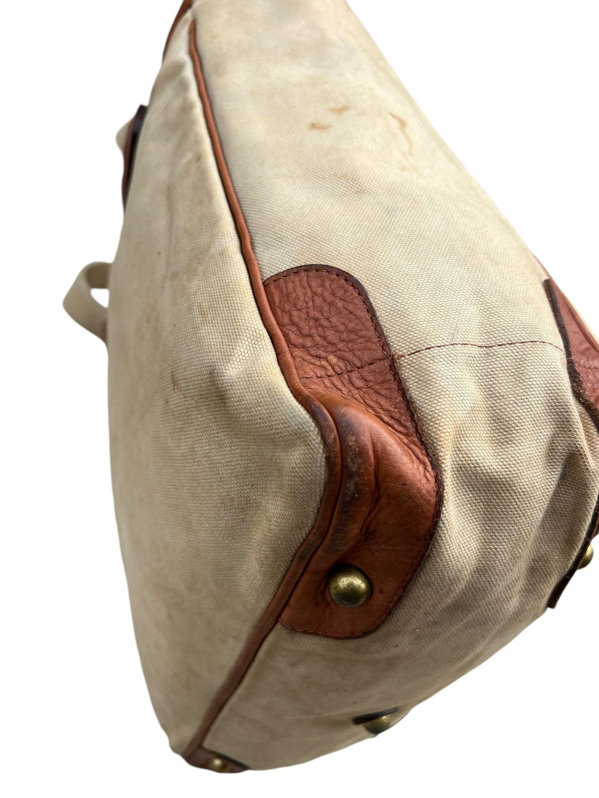 Leather Vintage Silver Lake Club Japan Dirty Muddy Canvas Tote Bag Size ONE SIZE - 15 Thumbnail